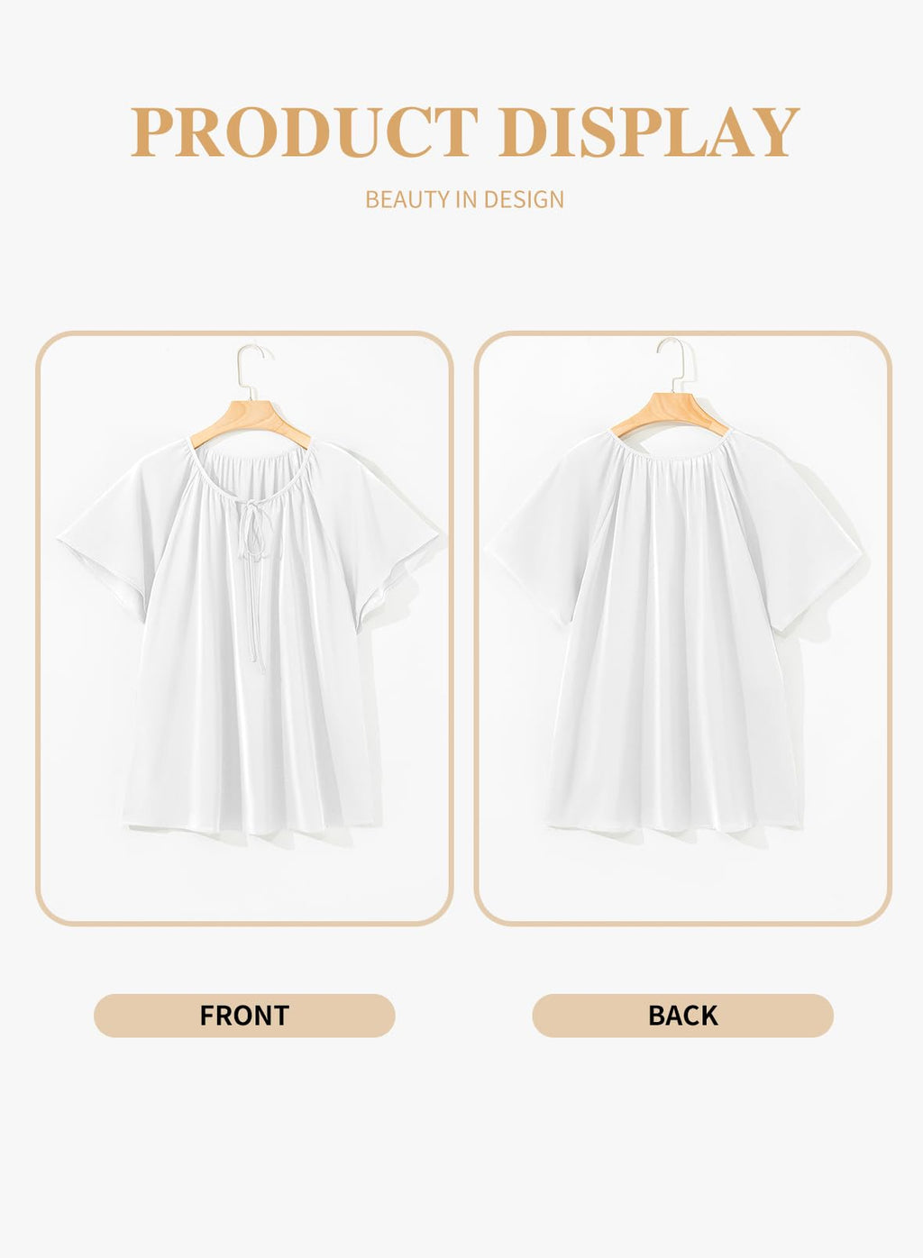 Eytino Women Plus Size Tops Boho Printed V Neck Short Sleeve Drawstring Casual Chiffon Shirts Blouse(1X-5X)