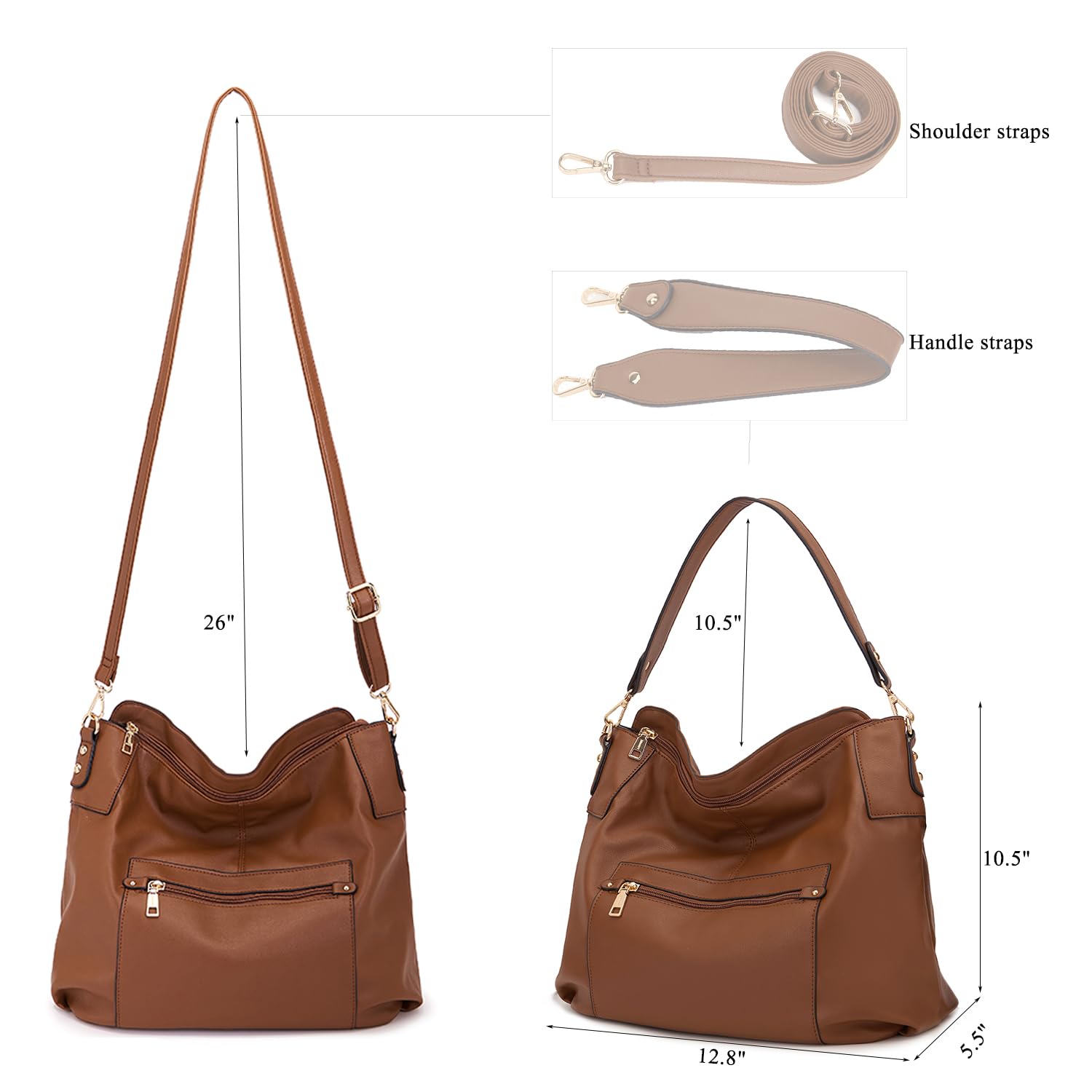 Large Crossbody Bags Ladies Shoulder Handbags Purse and Wallet Set for Women Totes Hobo Purses