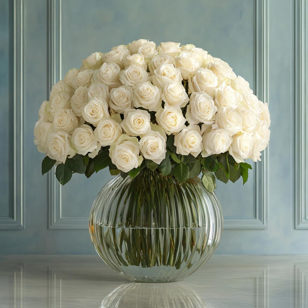GlobalRose 100 Assorted Roses Bouquet - Responsibly Sourced Roses Fresh Flowers - Hand-Picked Flowers Fresh Bouquet for Mother's Day, Birthday & Special Occasions (4 Bunches of 25 Stems)