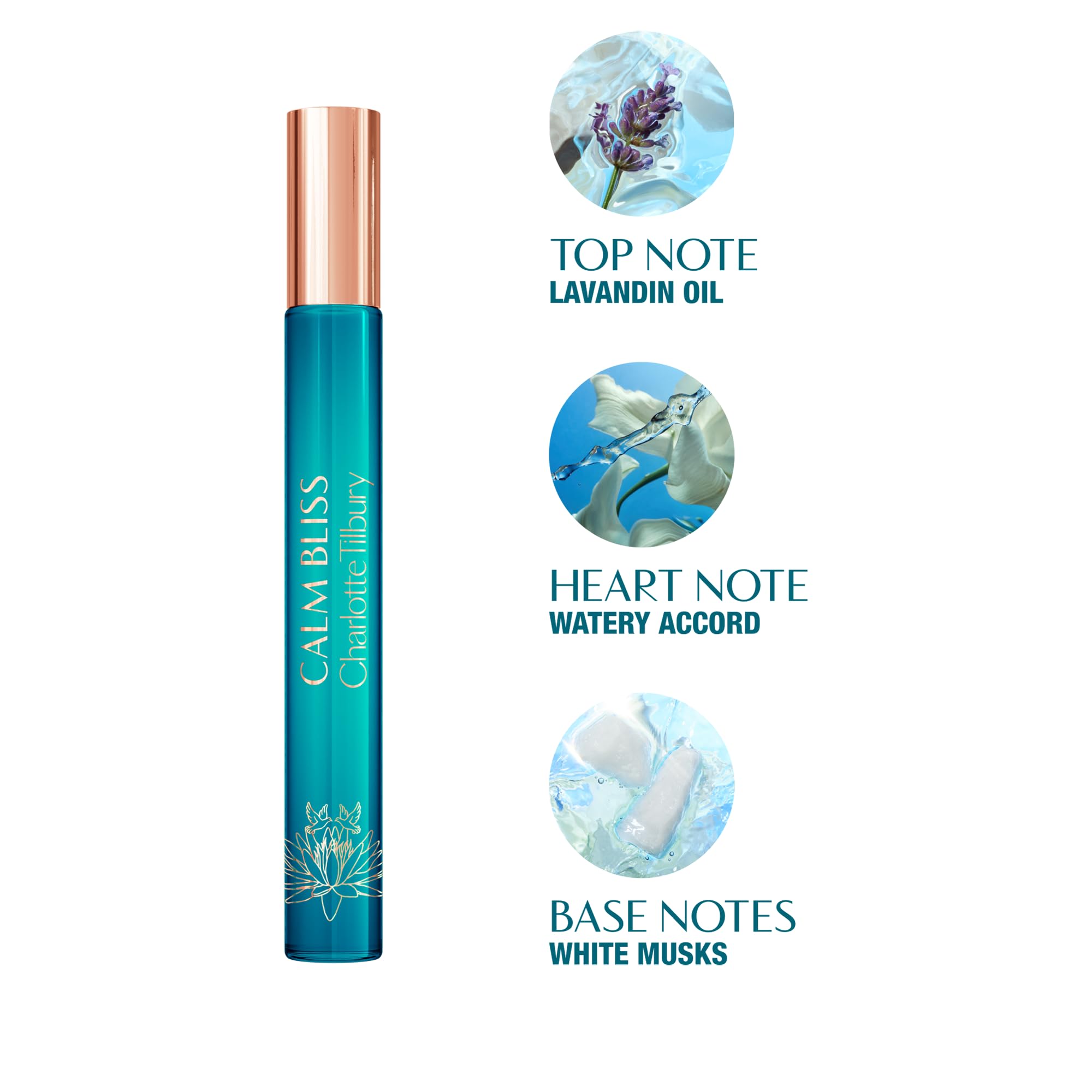 Charlotte Tilbury Calm Bliss Eau De Parfum - Pheromone Enhancing Floral Perfume Enriched with Naturally-Derived Oils - Long-Lasting Scent with Notes of Neroli Oil, Watery Accord & Lavandin Oil