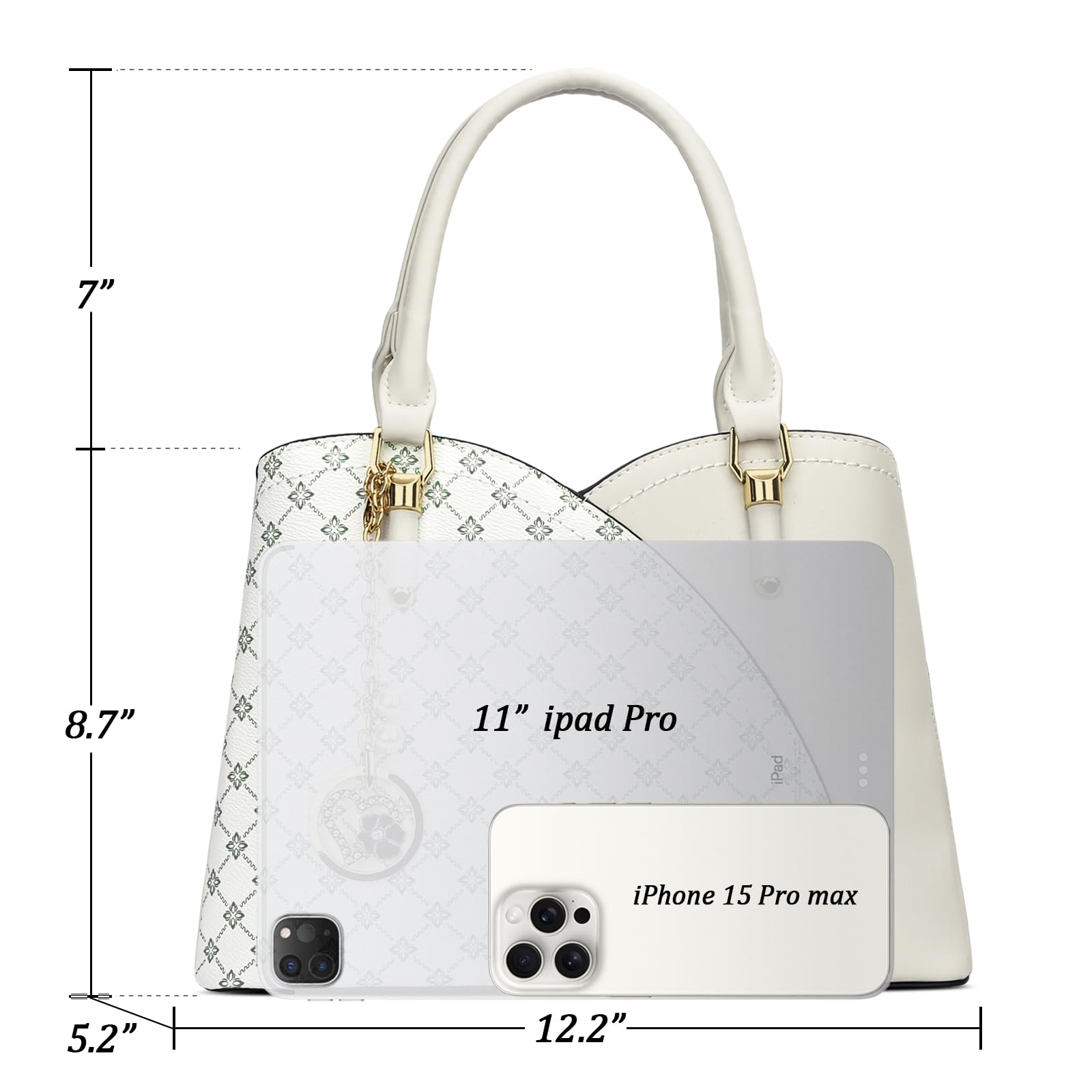 KKXIU Triple Compartments Purses and Handbags for Women Fashion Ladies Satchel Shoulder Top Handle Bag