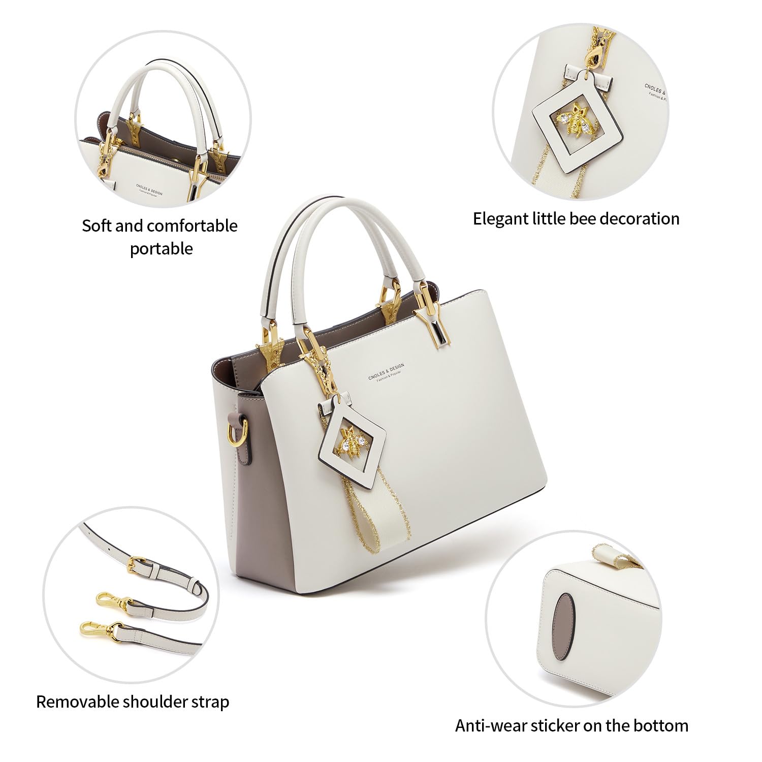 Cnoles Handbags for Women Large Capacity Tote Shoulder Bags Ladies Handle Satchel Purse