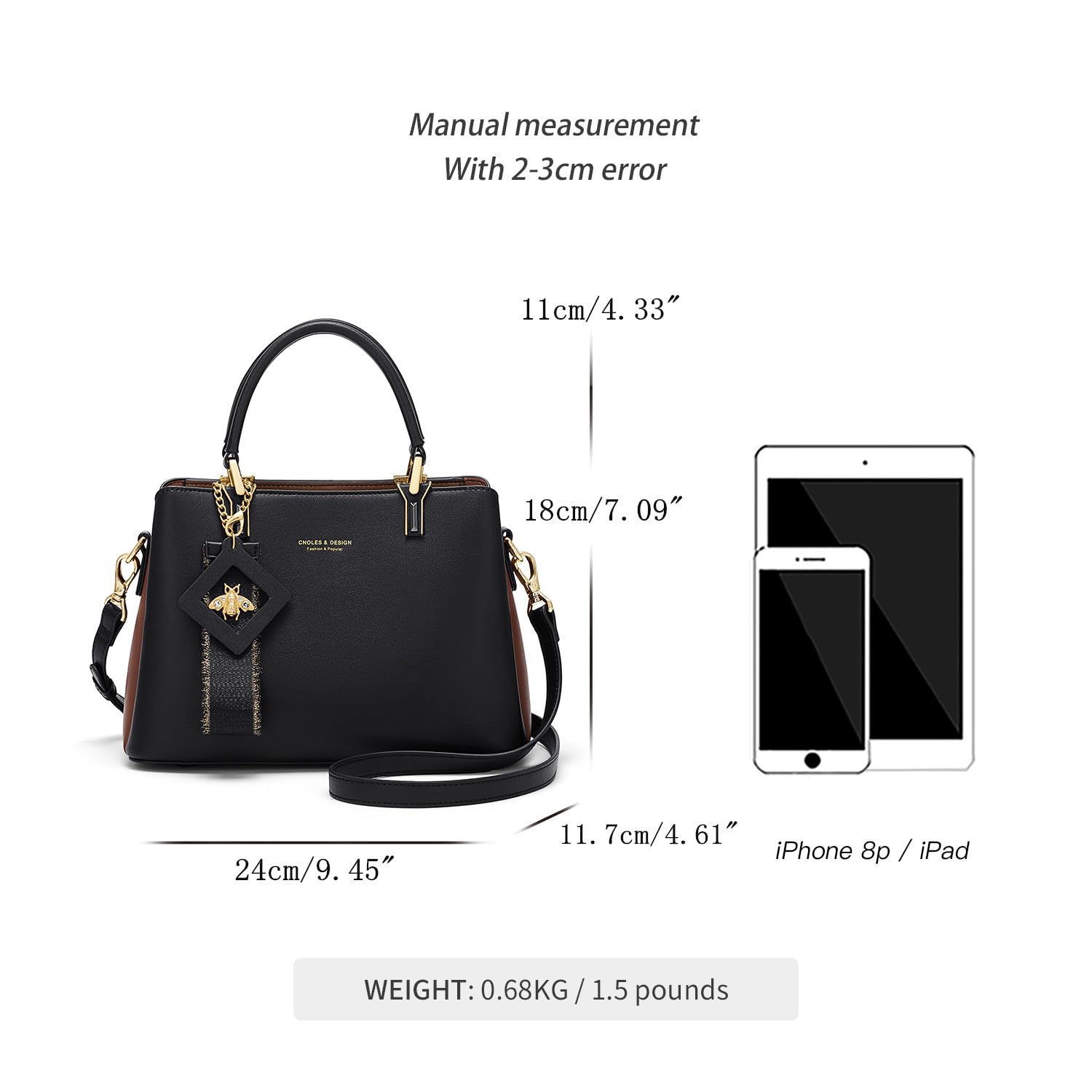 Cnoles Handbags for Women Large Capacity Tote Shoulder Bags Ladies Handle Satchel Purse