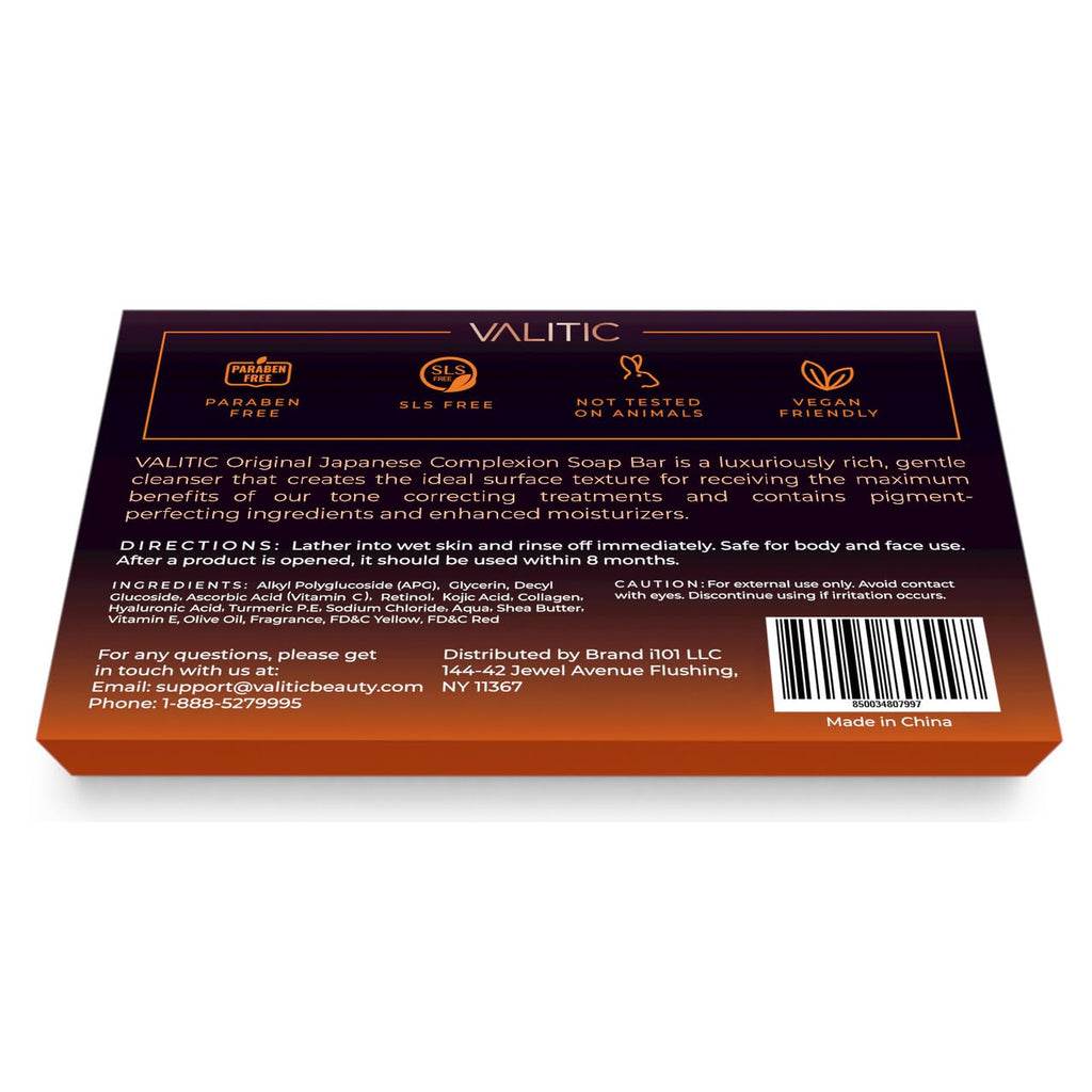 VALITIC Kojic Acid Dark Spot Remover Soap Bars with Vitamin C, Retinol, Collagen, Turmeric - Original Japanese Complex Infused with Hyaluronic Acid, Vitamin E, Shea Butter, Castile Olive Oil (2 Pack)