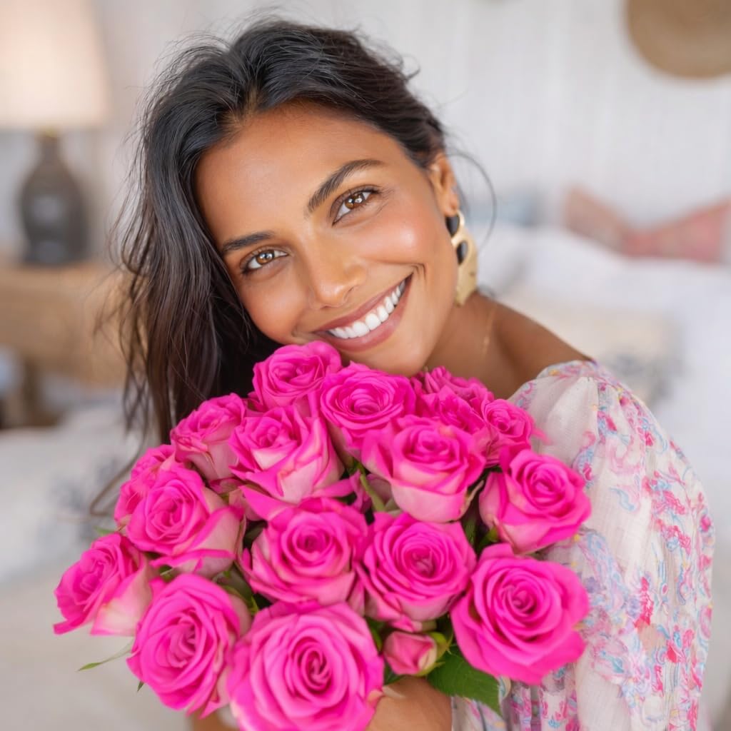 GlobalRose 100 Assorted Roses Bouquet - Responsibly Sourced Roses Fresh Flowers - Hand-Picked Flowers Fresh Bouquet for Mother's Day, Birthday & Special Occasions (4 Bunches of 25 Stems)