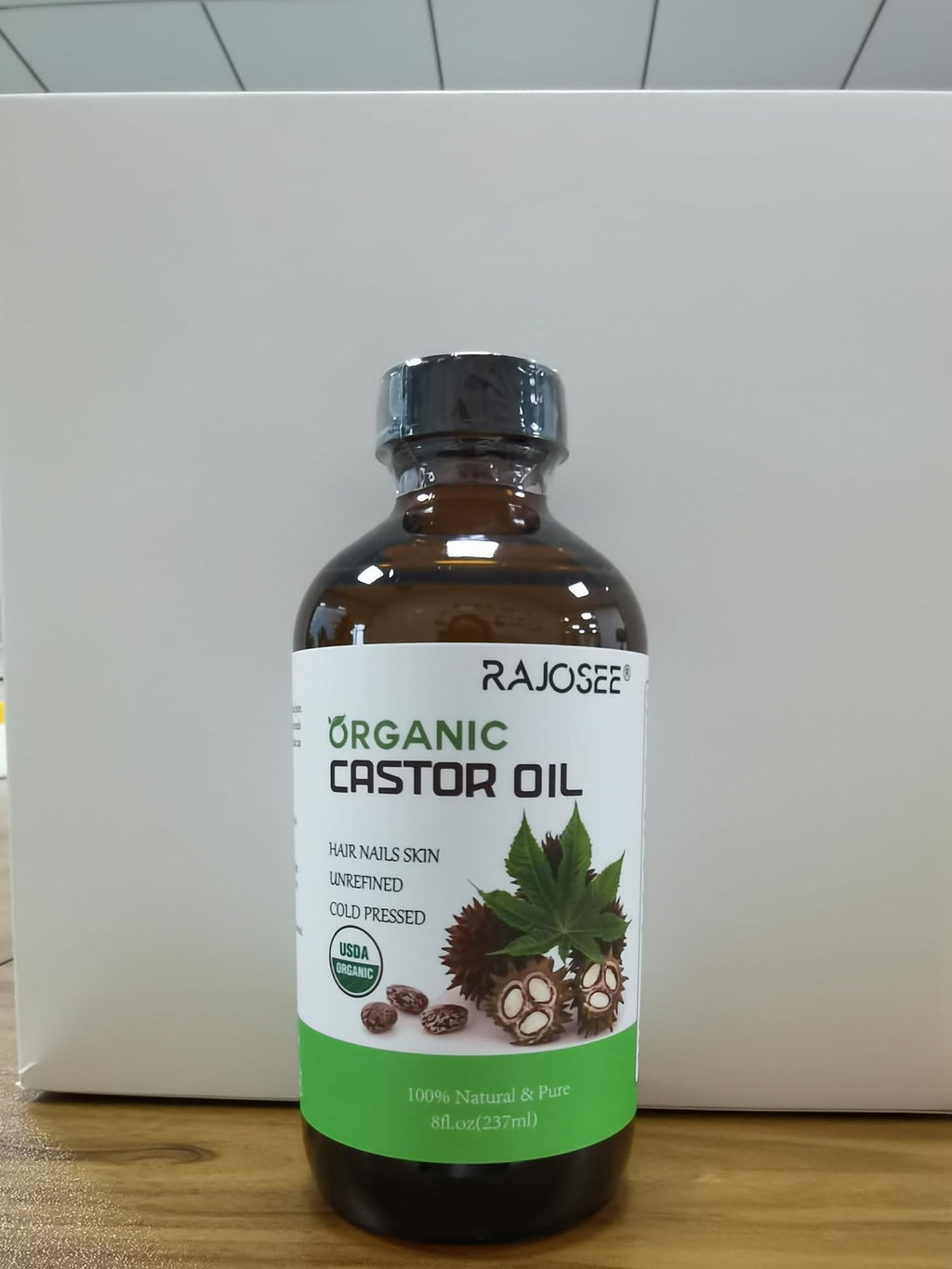 70 Pcs Castor Oil Pack with Castor Oil Organic Cold Pressed Glass Bottle 8oz, Cotton Caster Oil Wrap for Waist Back Neck Arm, Self-Adhesive for Convenient Use