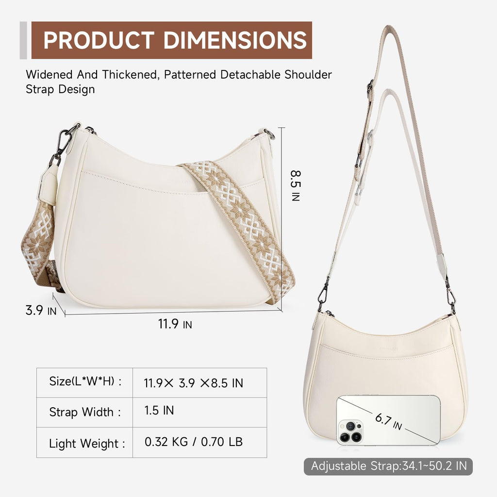 APHISON Trendy Leather Crossbody Purse with Adjustable Strap, Women's Shoulder Handbag