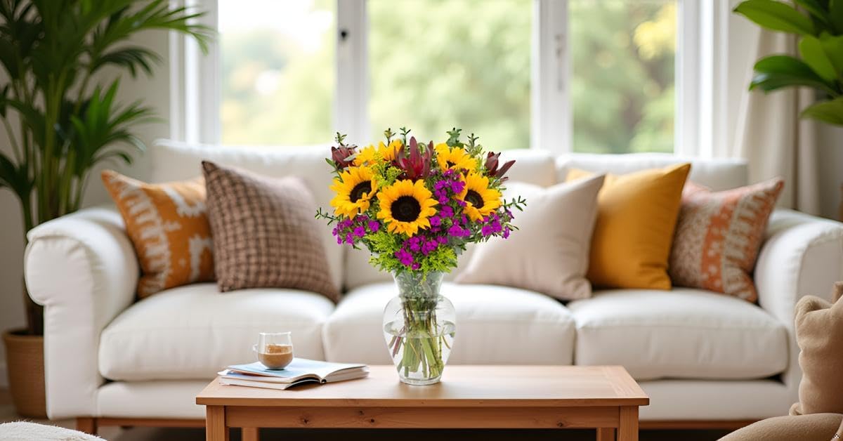 Stargazer Barn – Wildflower Bouquet with Vase – Mother’s Day Flowers for Mom – Fresh Flower Delivery, Farm Fresh, Hand-Tied in USA, Ready to Gift