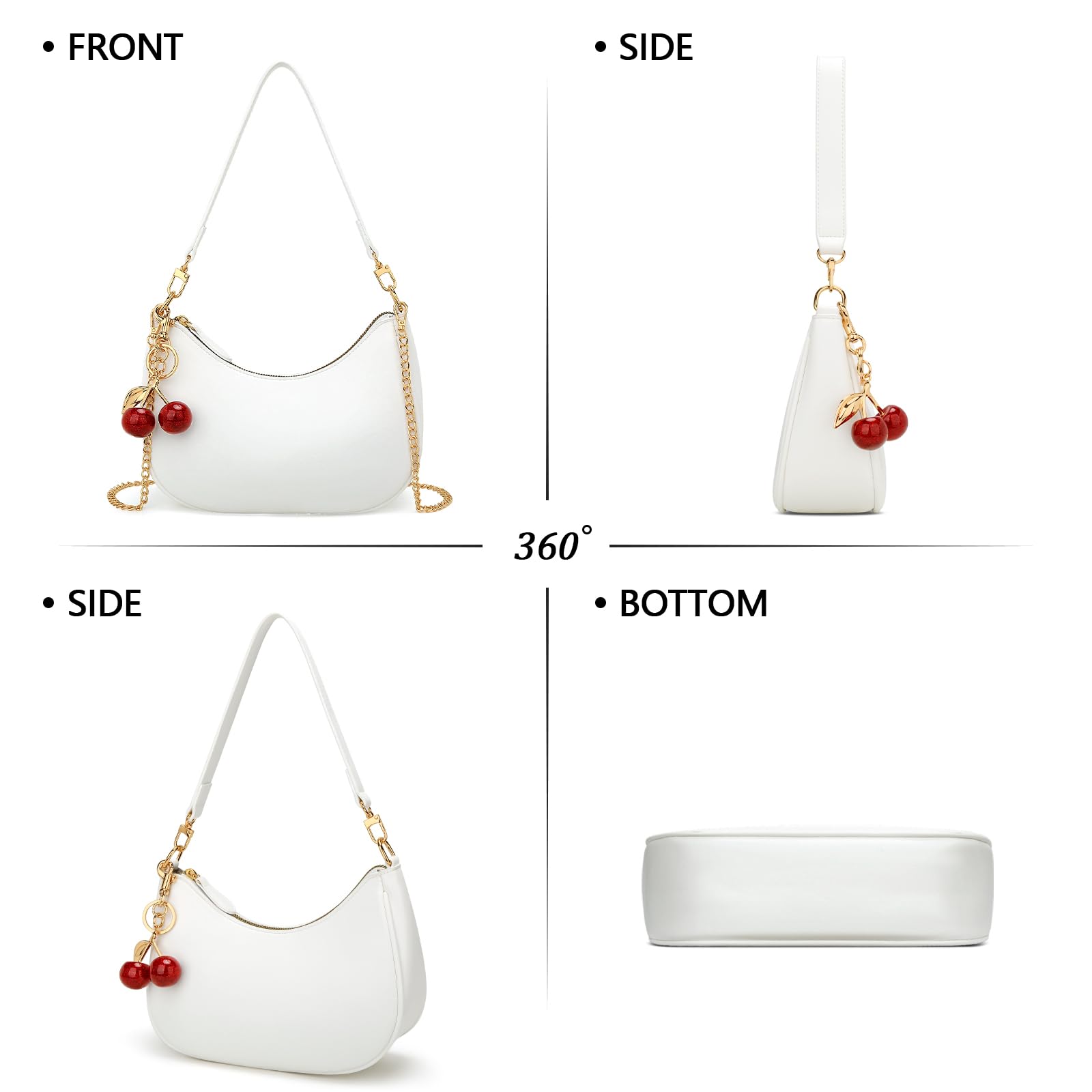 KKXIU Shoulder Bag for Women Cute Hobo Purses and Handbags Retro Clutch Underarm Purse | Cute, Retro, Cute, Retro