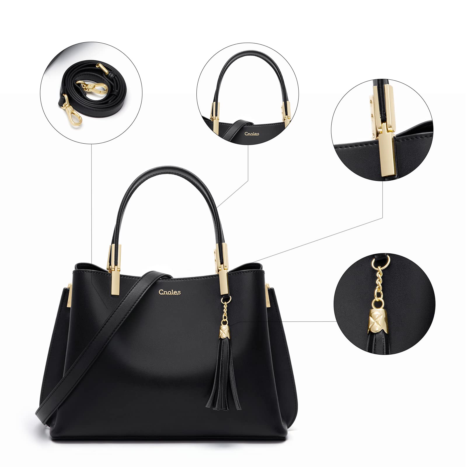 Cnoles Handbags for Women Large Capacity Tote Shoulder Bags Ladies Handle Satchel Purse