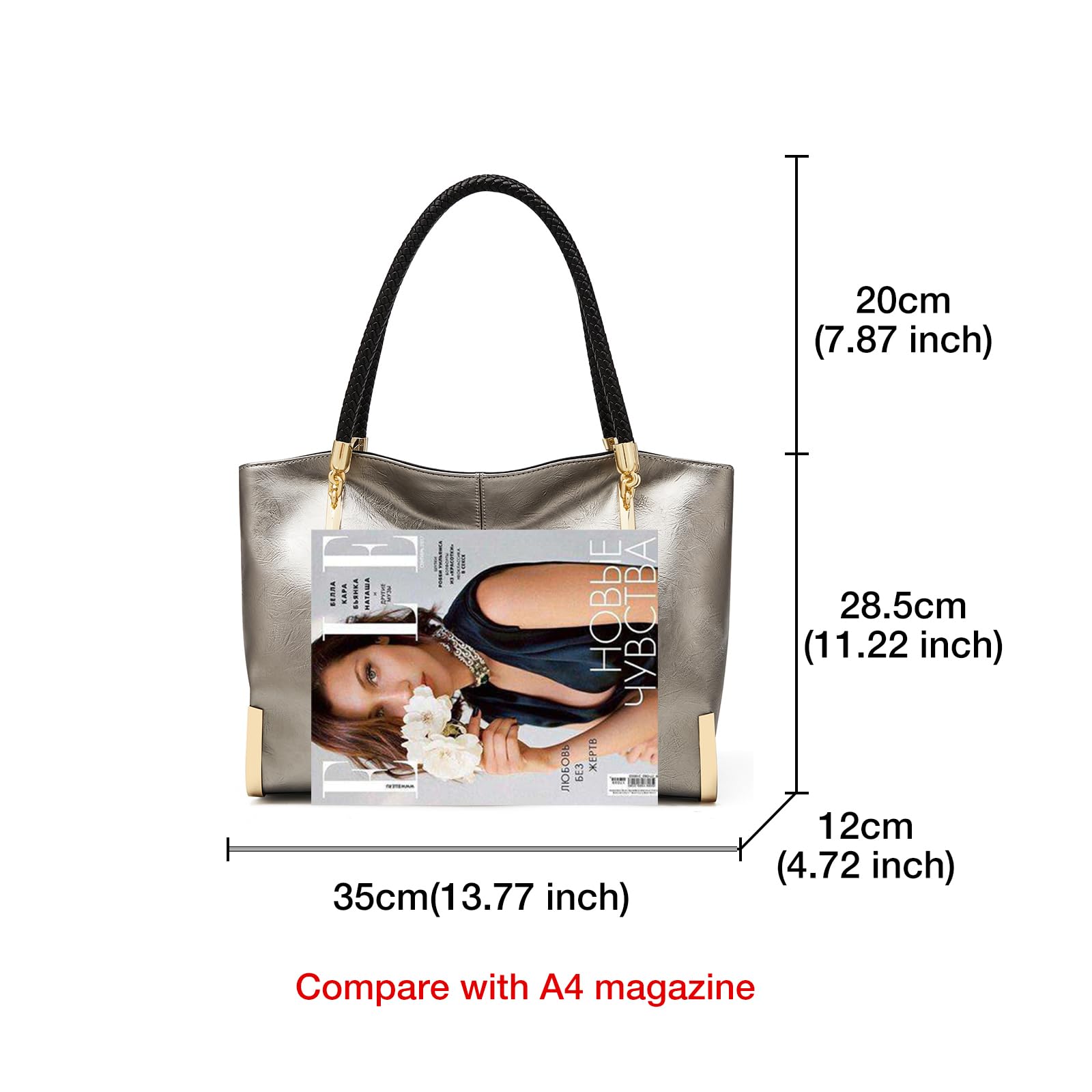 FOXLOVER Large Capacity Tote Handbags for Women, Women's Top-handle Bags Fashion Shoulder Bags Purses Minimalist design