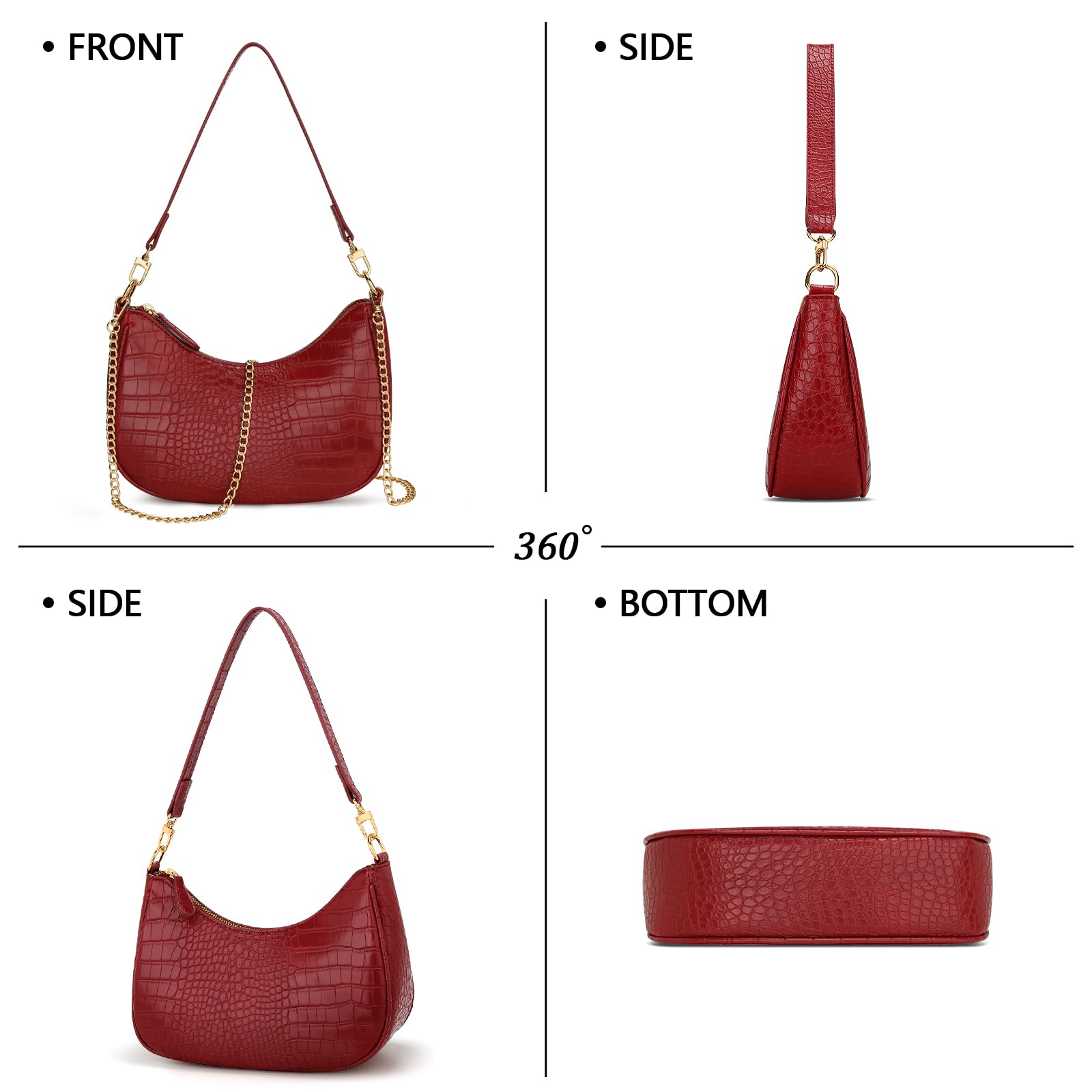 KKXIU Shoulder Bag for Women Cute Hobo Purses and Handbags Retro Clutch Underarm Purse | Cute, Retro, Cute, Retro
