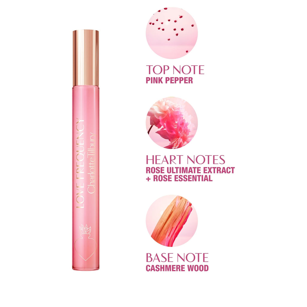 Charlotte Tilbury Love Frequency Eau De Parfum - Pheromone Enhancing Floral Perfume Enriched with Naturally-Derived Oils - Long-Lasting Scent with Notes of Patchouli Musk & Rose