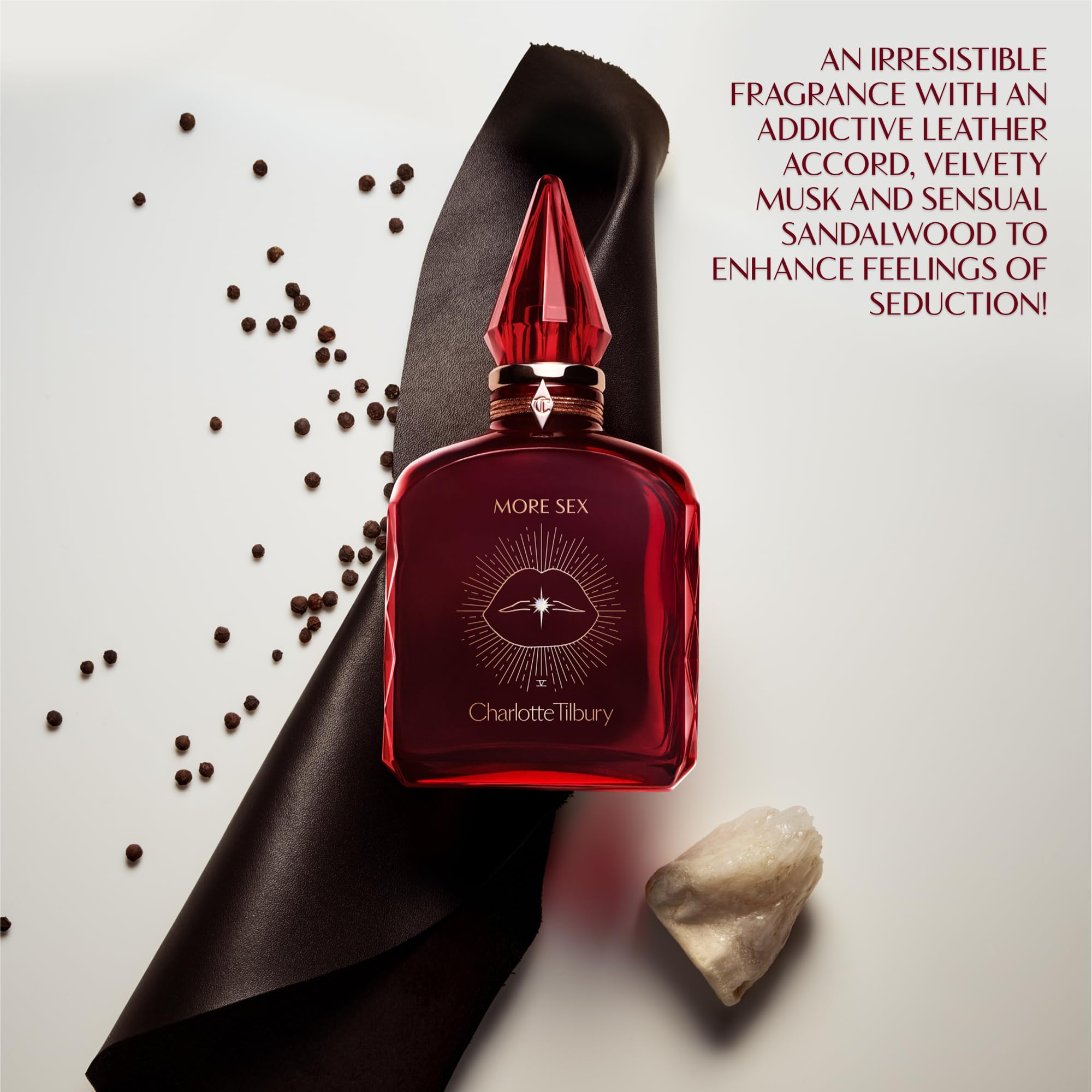 Charlotte Tilbury More Sex Eau De Parfum - Pheromone Enhancing Sandalwood Perfume with Naturally-Derived Oils - Long-Lasting Scent with Notes of Black Pepper, Velvety Musk & Ambery Wood
