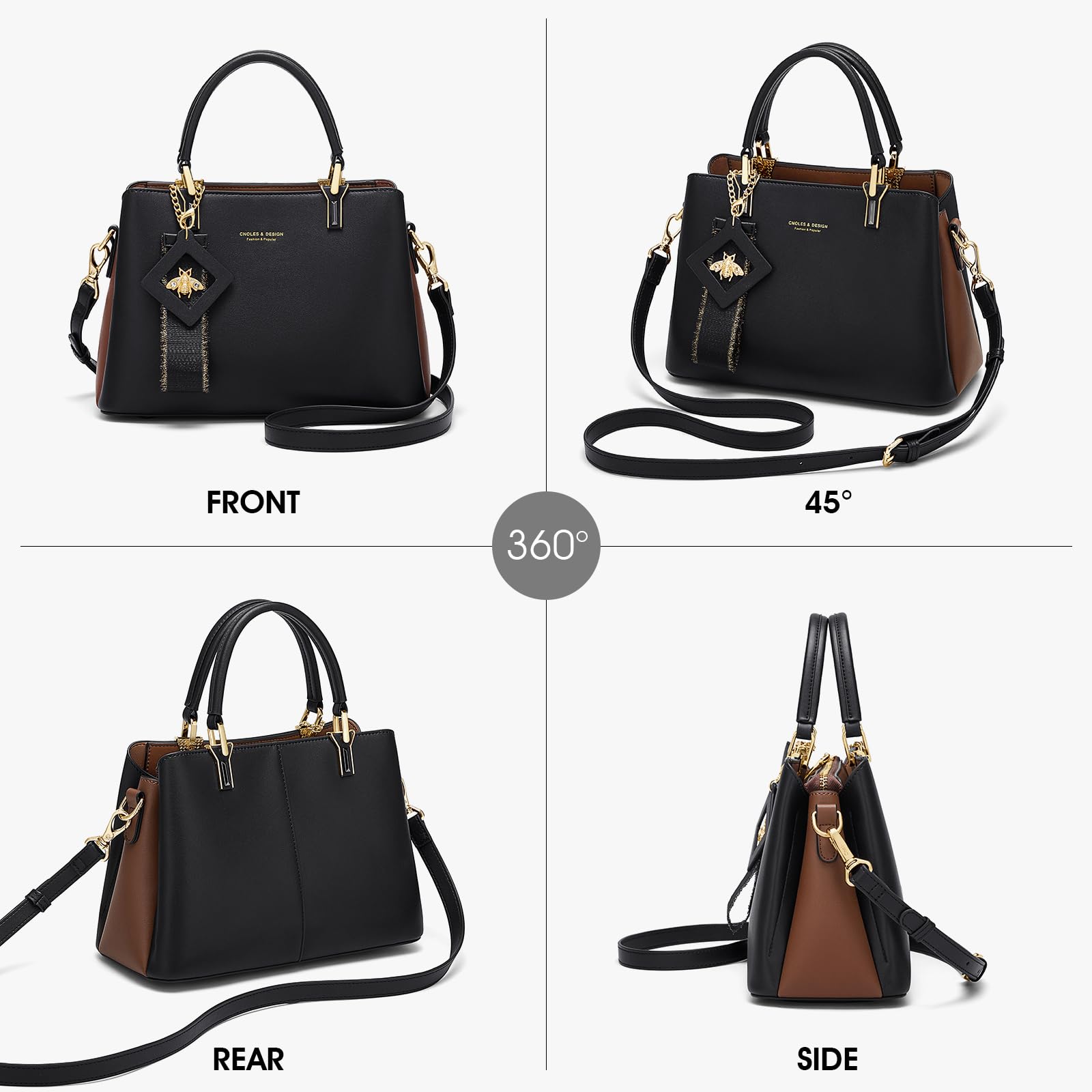 Cnoles Handbags for Women Large Capacity Tote Shoulder Bags Ladies Handle Satchel Purse