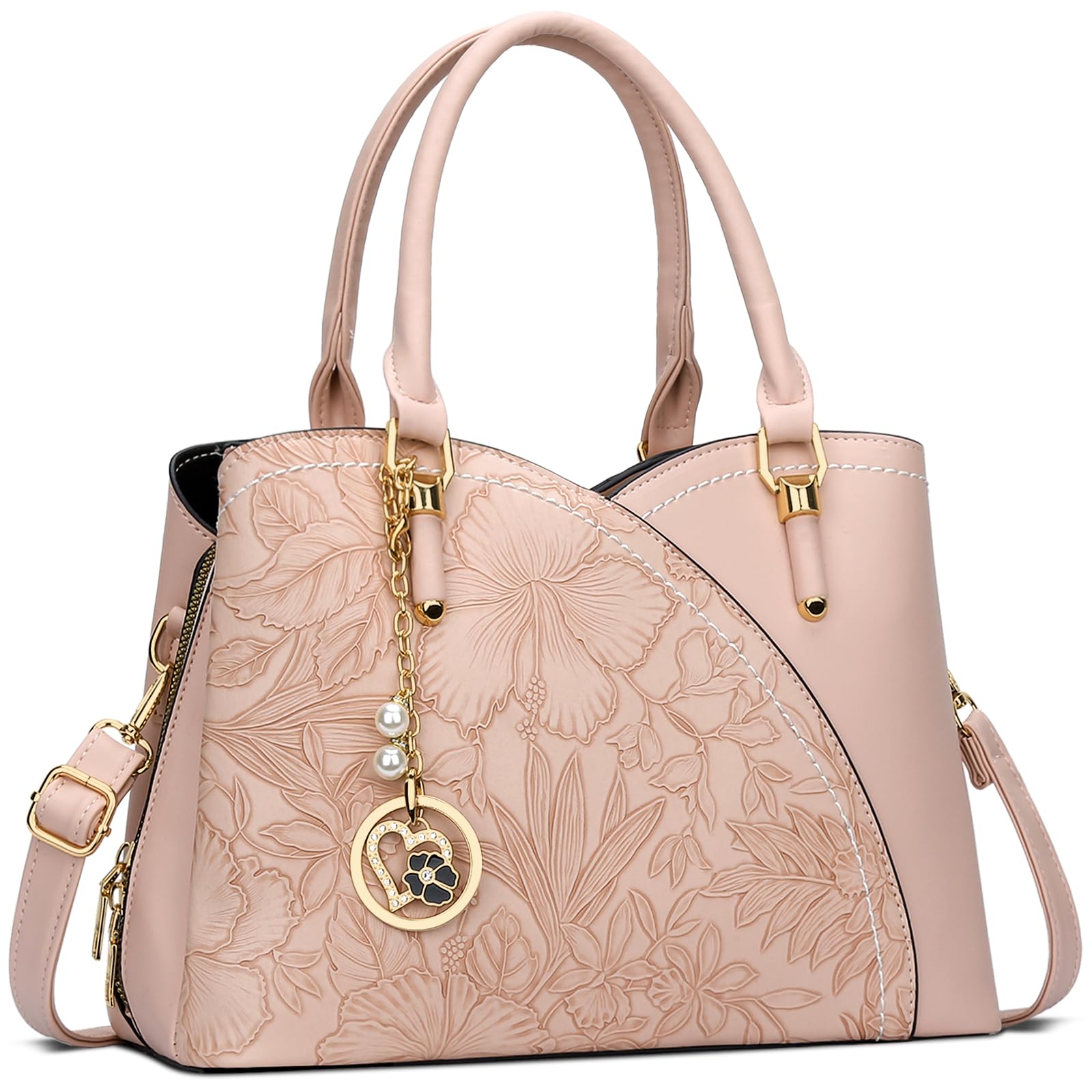 KKXIU Triple Compartments Purses and Handbags for Women Fashion Ladies Satchel Shoulder Top Handle Bag