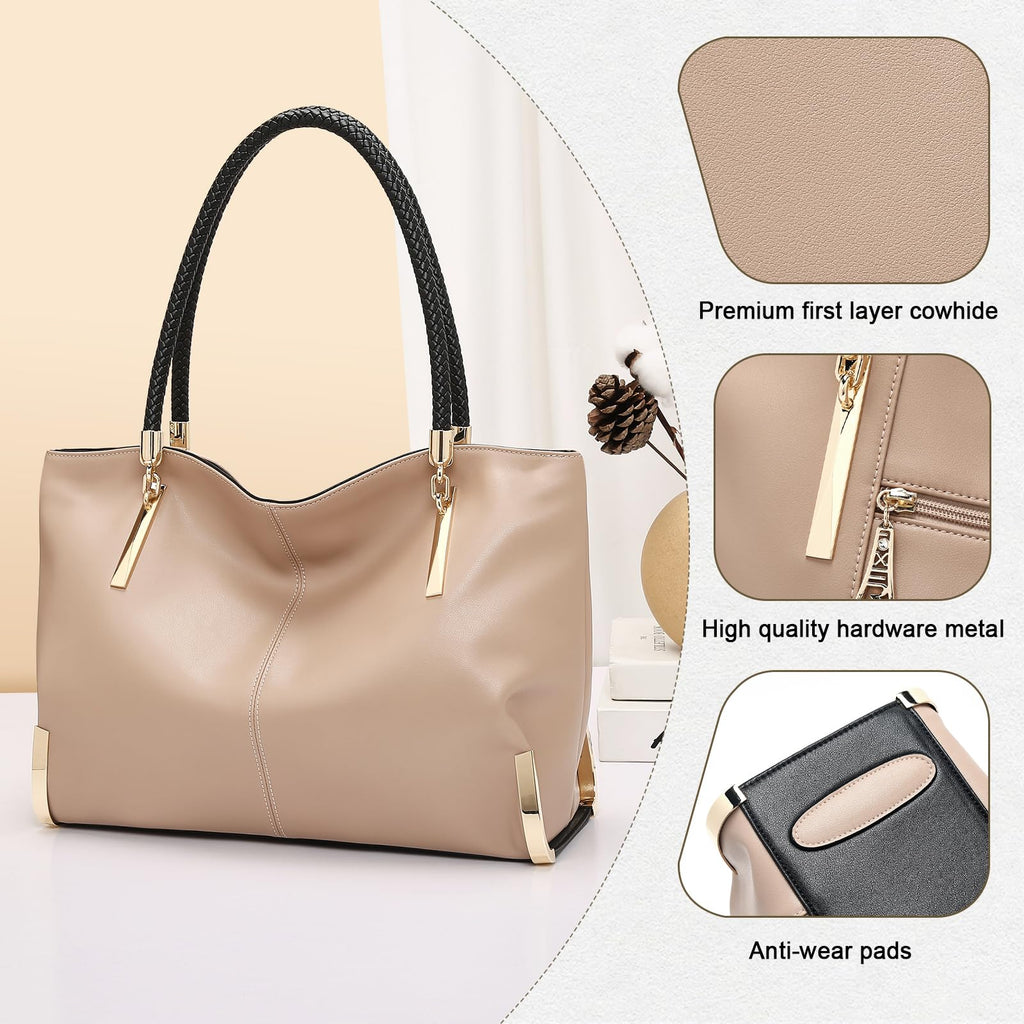 FOXLOVER Large Capacity Tote Handbags for Women, Women's Top-handle Bags Fashion Shoulder Bags Purses Minimalist design
