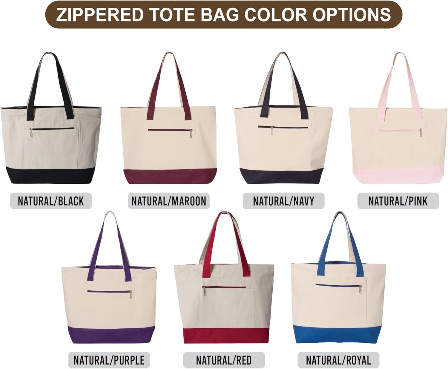 Voila Print Custom Tote Bag with Zipper, Nana Things Personalized Tote, Custom Canvas Bag Nana Gift, Grandma Tote Bag, Beach Bachelorette Lake Trip Tote, VP26029