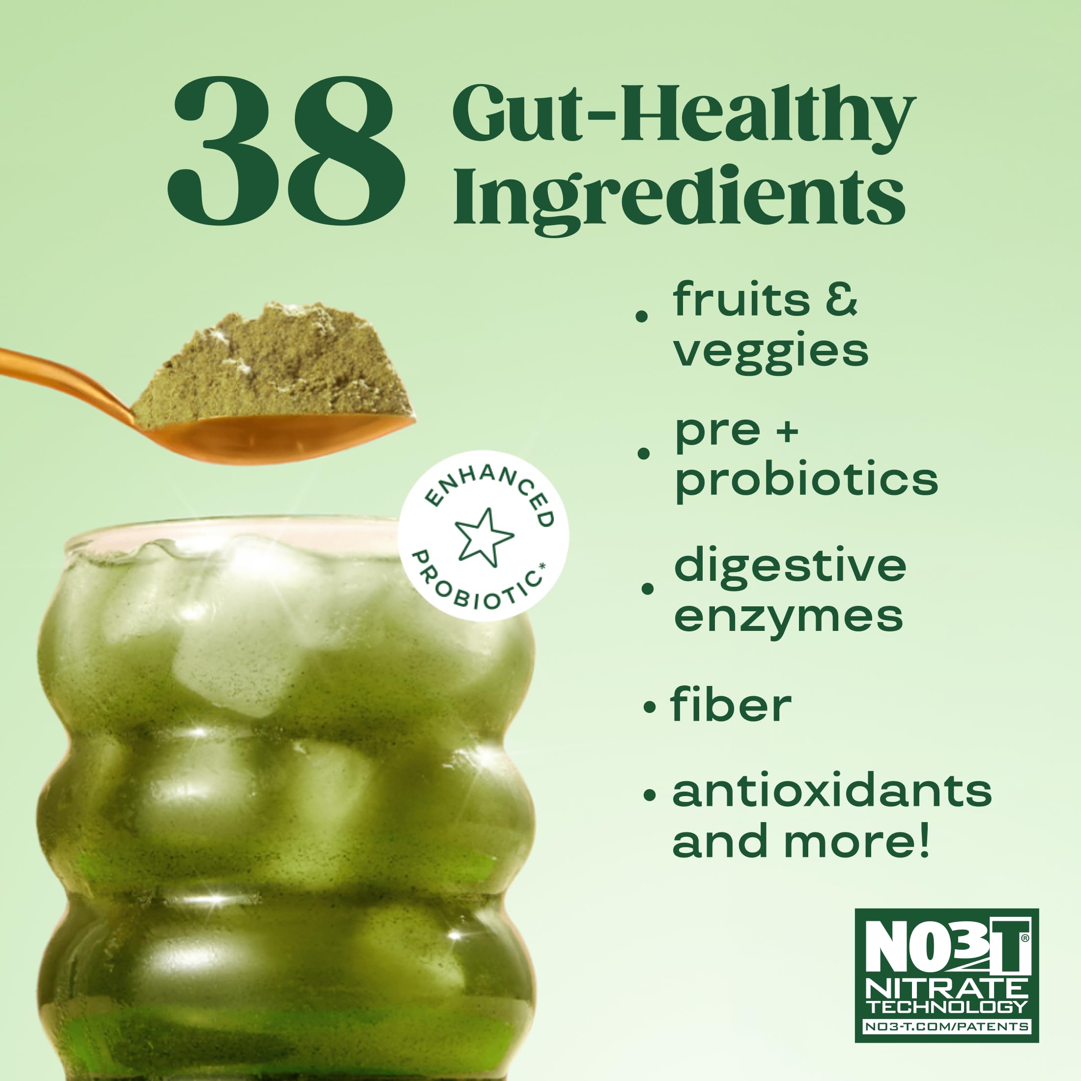 Bloom Nutrition Greens and Superfoods Powder for Digestive Health, Greens Powder, Digestive Enzymes, Probiotics, Spirulina, Chlorella for Bloating & Gut Support, Green Juice, 30 SVG, Strawberry Kiwi