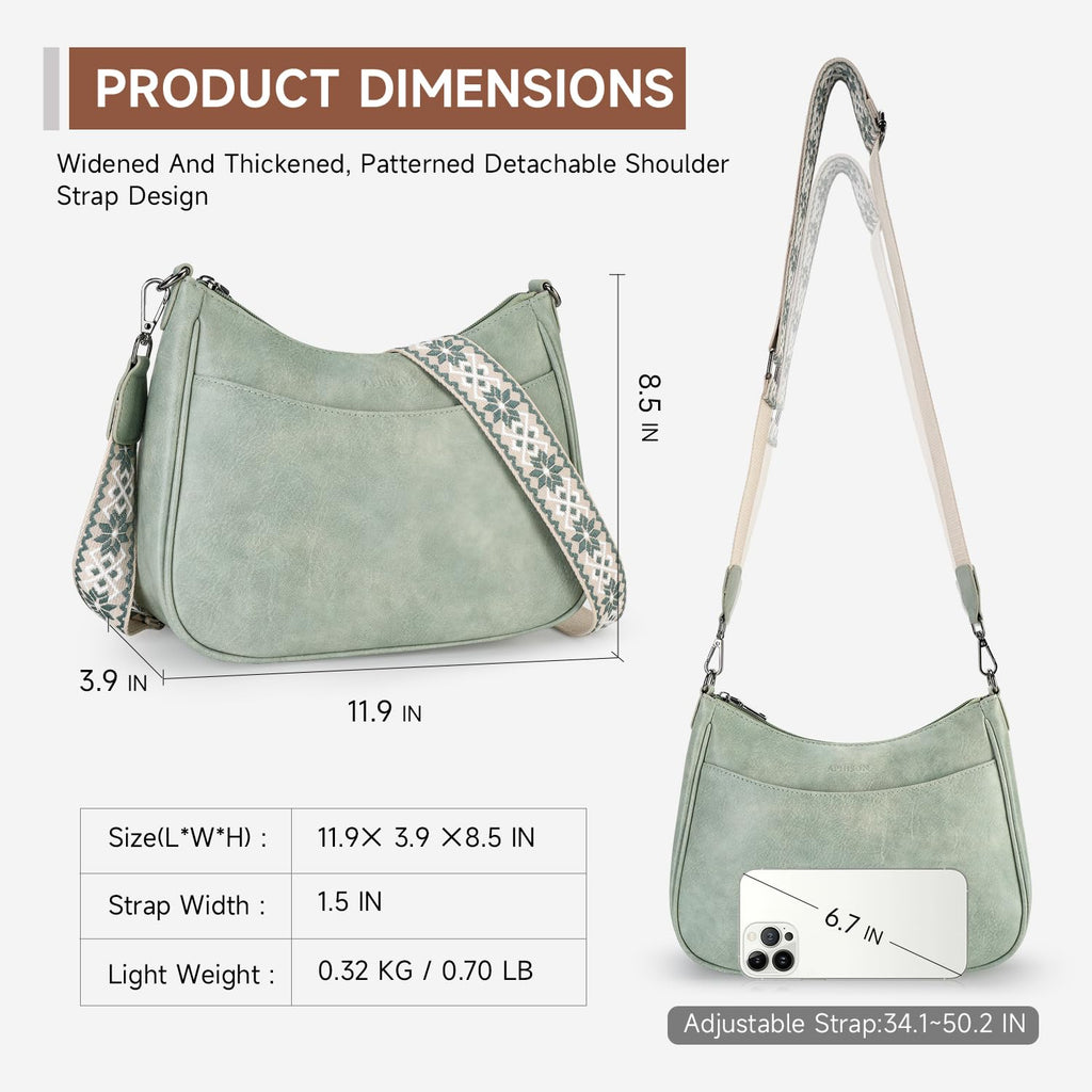 APHISON Trendy Leather Crossbody Purse with Adjustable Strap, Women's Shoulder Handbag