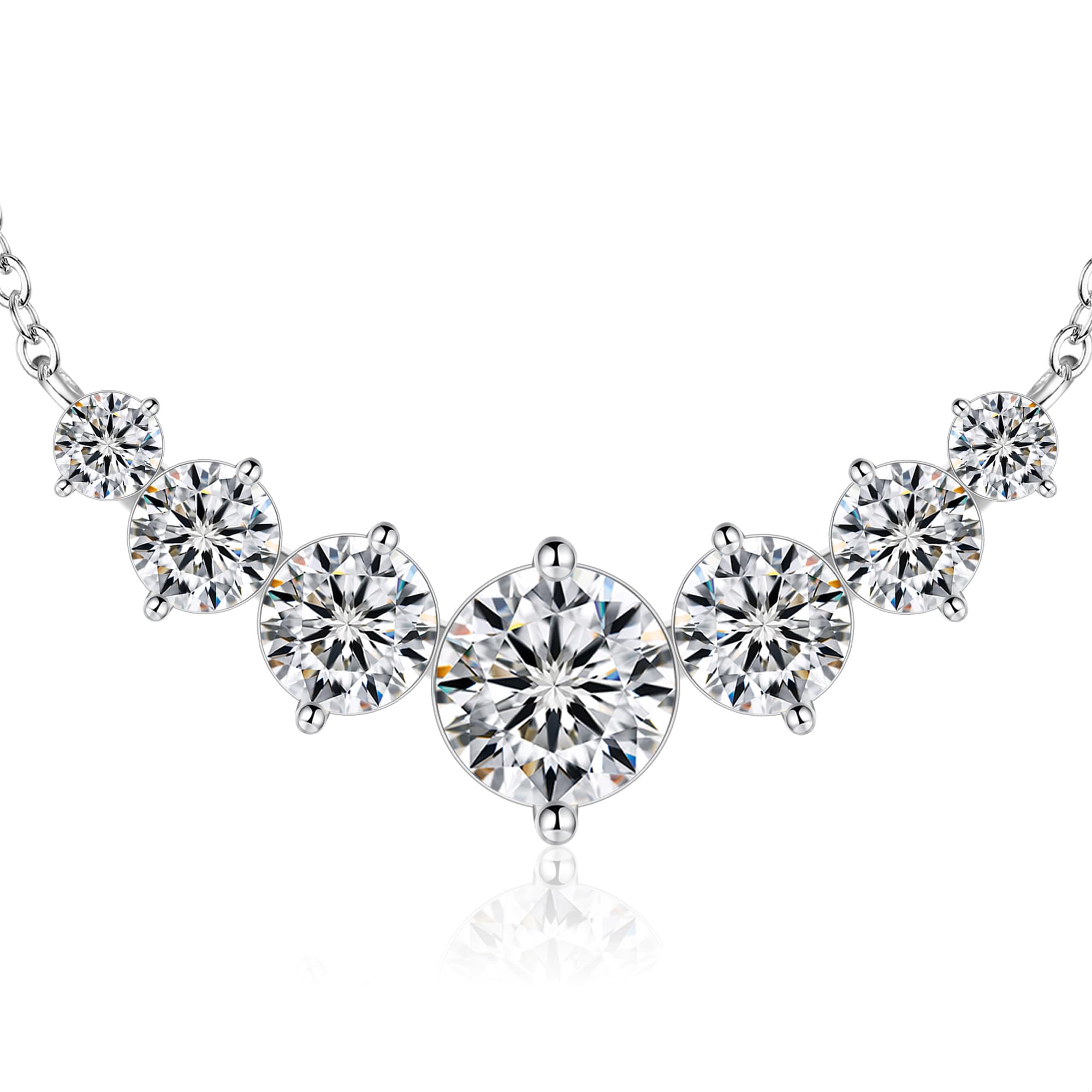 Moissanite Necklace for Women, 1.7-7.6 Carat Heart Necklace Engraved 'I LOVE YOU' Gift for Wife, Wedding Anniversary Birthday Gifts for Women, Jewelry Gifts for Her Wife Mom Girlfriend Lady