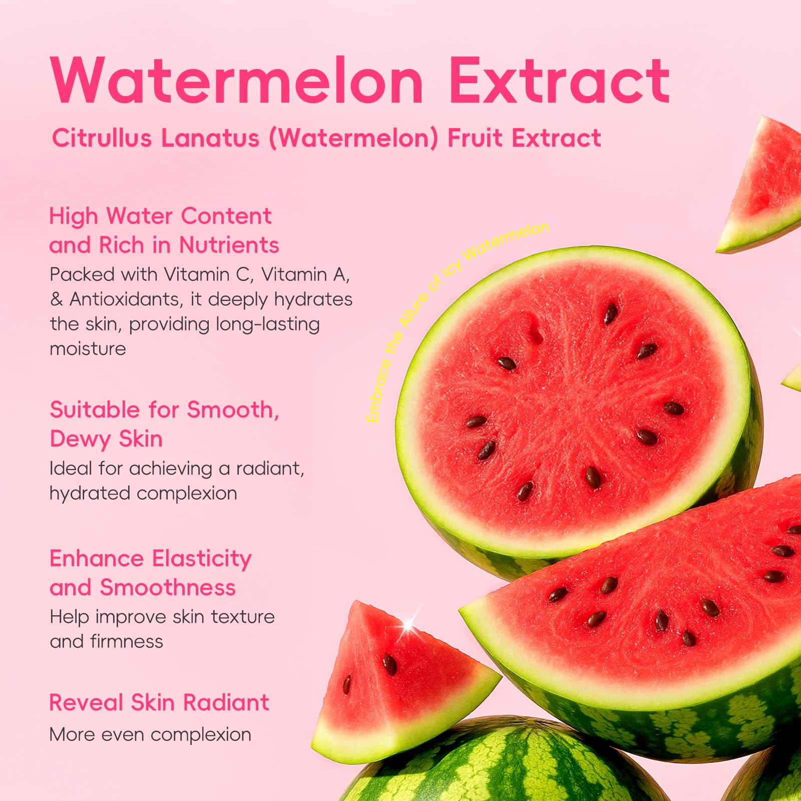 QUIYUM Watermelon Niacinamide Skin Care Set, Routine Beauty Skincare for Teens- Gift Set with Cleanser, Toner, Eye Cream, Cream, Serum, Facial Juicy Glow Up for Women, Girls, for All Skin Types (5PCS)