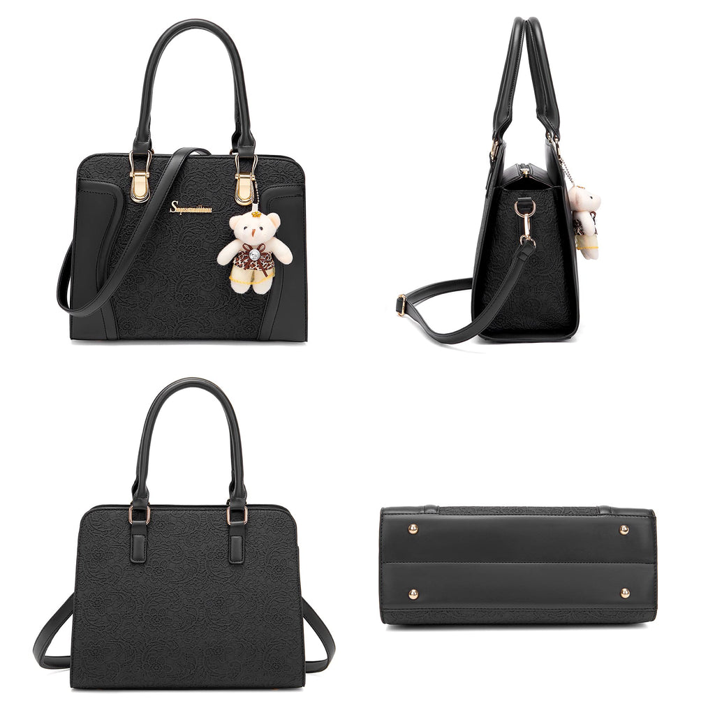 Women's Fashion Handbags Tote Bags Shoulder Bag Top Handle Satchel Purse Set 4pcs