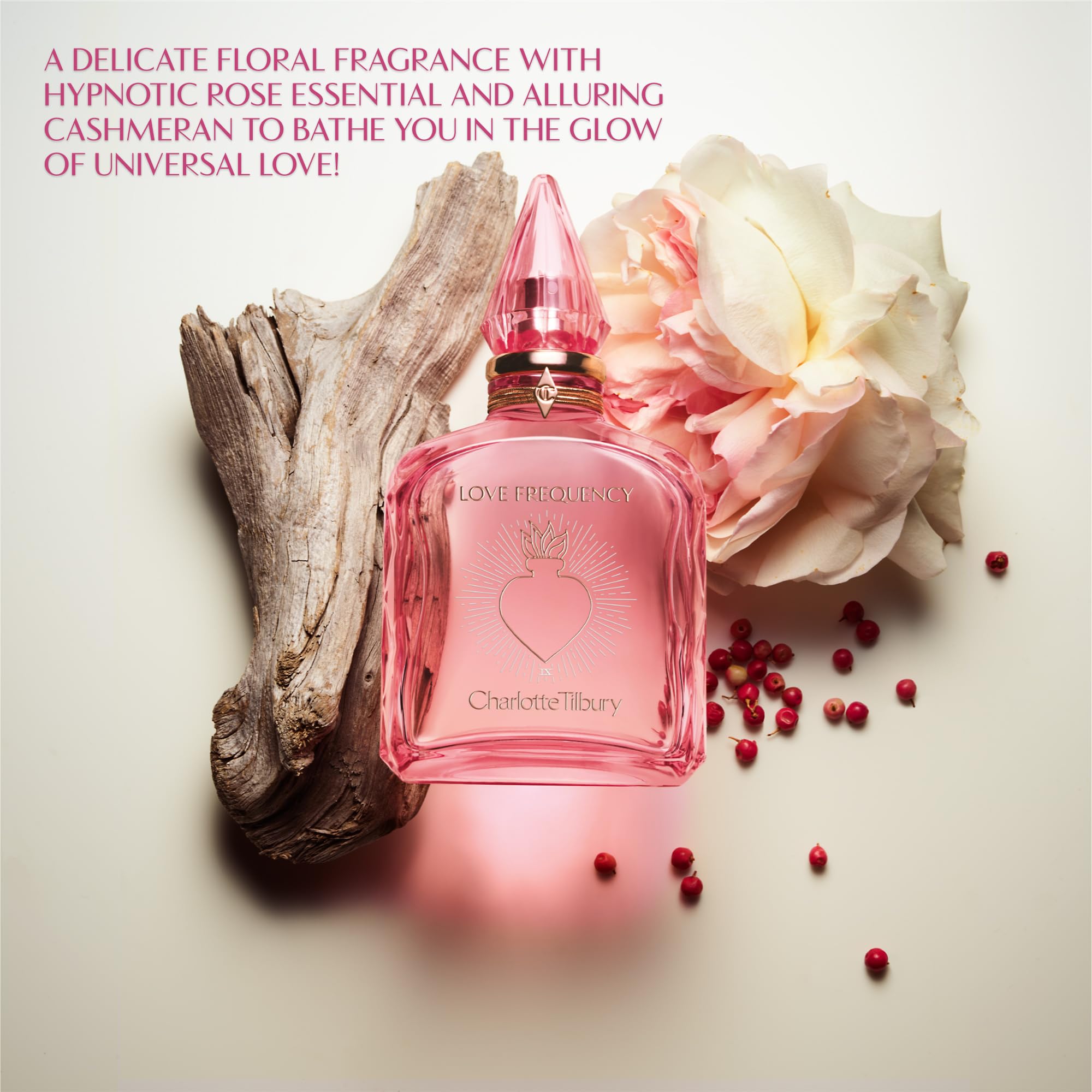 Charlotte Tilbury Love Frequency Eau De Parfum - Pheromone Enhancing Floral Perfume Enriched with Naturally-Derived Oils - Long-Lasting Scent with Notes of Patchouli Musk & Rose