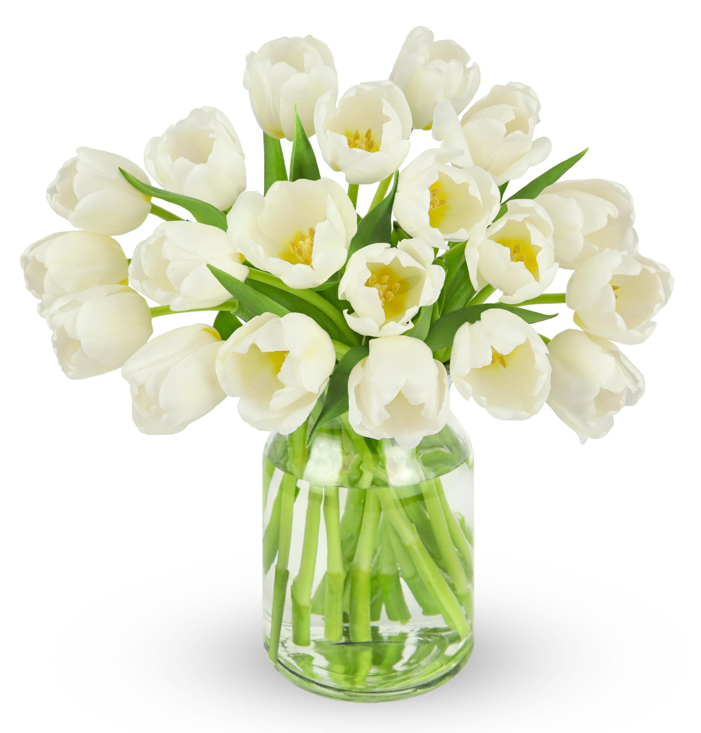 Benchmark Bouquets Pink Tulips – Mothers Day Flowers for Mom – Fresh Flowers for Delivery – Pink Bouquet – Birthday Gifts for Women – Fresh Cut Tulips – Glass Vase Included (20 Stems)
