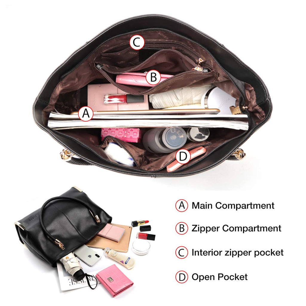 FOXLOVER Large Capacity Tote Handbags for Women, Women's Top-handle Bags Fashion Shoulder Bags Purses Minimalist design