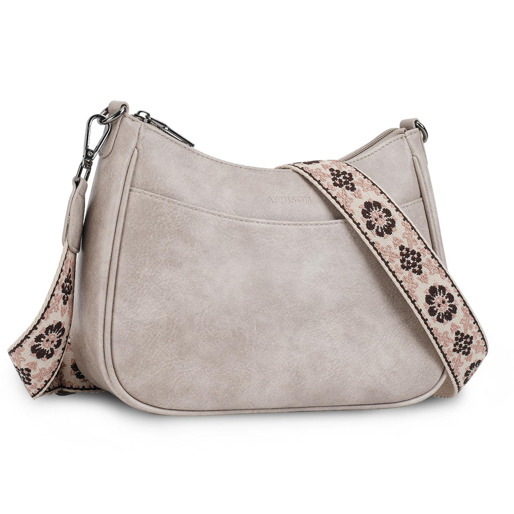 APHISON Trendy Leather Crossbody Purse with Adjustable Strap, Women's Shoulder Handbag