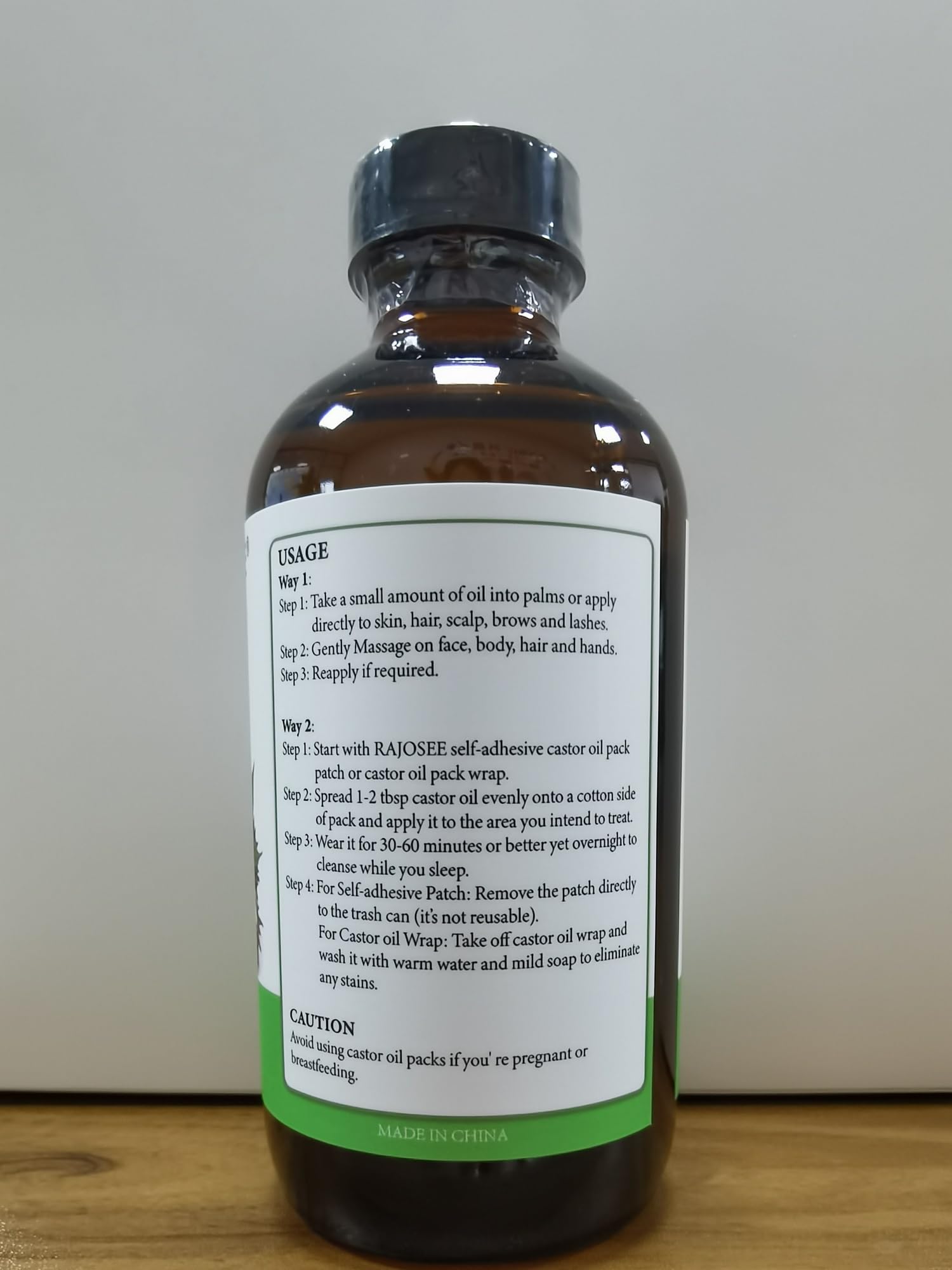 70 Pcs Castor Oil Pack with Castor Oil Organic Cold Pressed Glass Bottle 8oz, Cotton Caster Oil Wrap for Waist Back Neck Arm, Self-Adhesive for Convenient Use