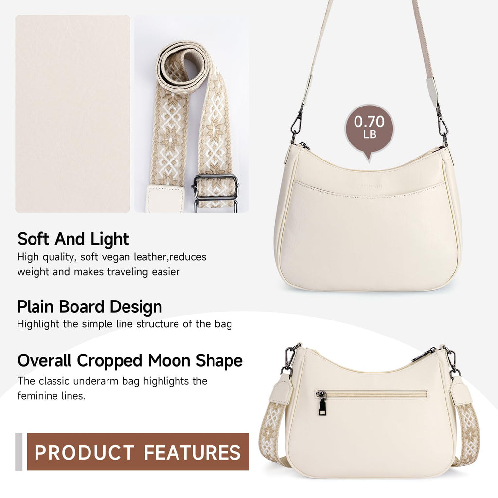 APHISON Trendy Leather Crossbody Purse with Adjustable Strap, Women's Shoulder Handbag