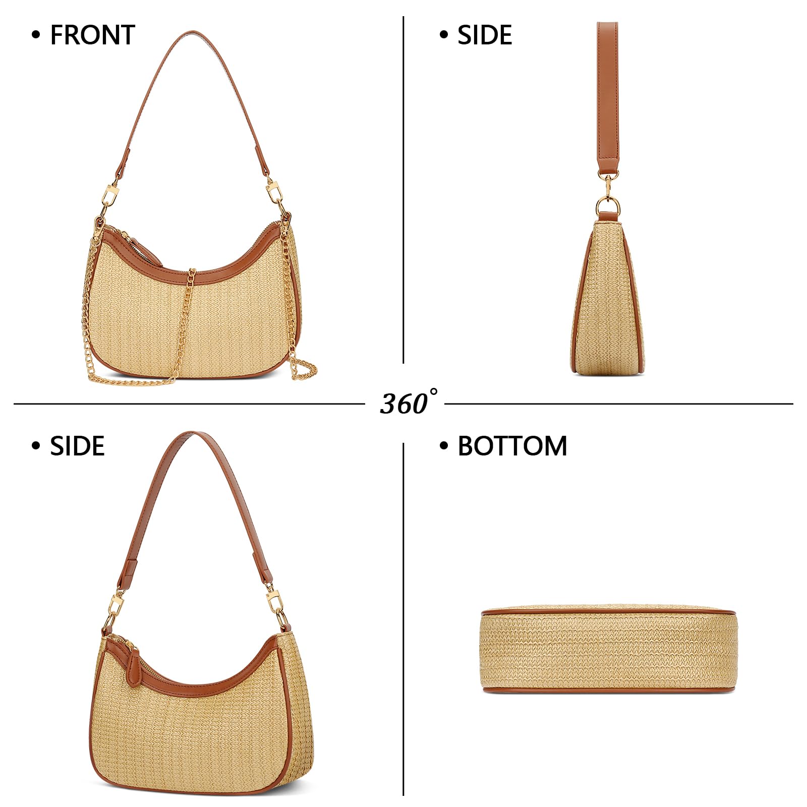 KKXIU Shoulder Bag for Women Cute Hobo Purses and Handbags Retro Clutch Underarm Purse | Cute, Retro, Cute, Retro