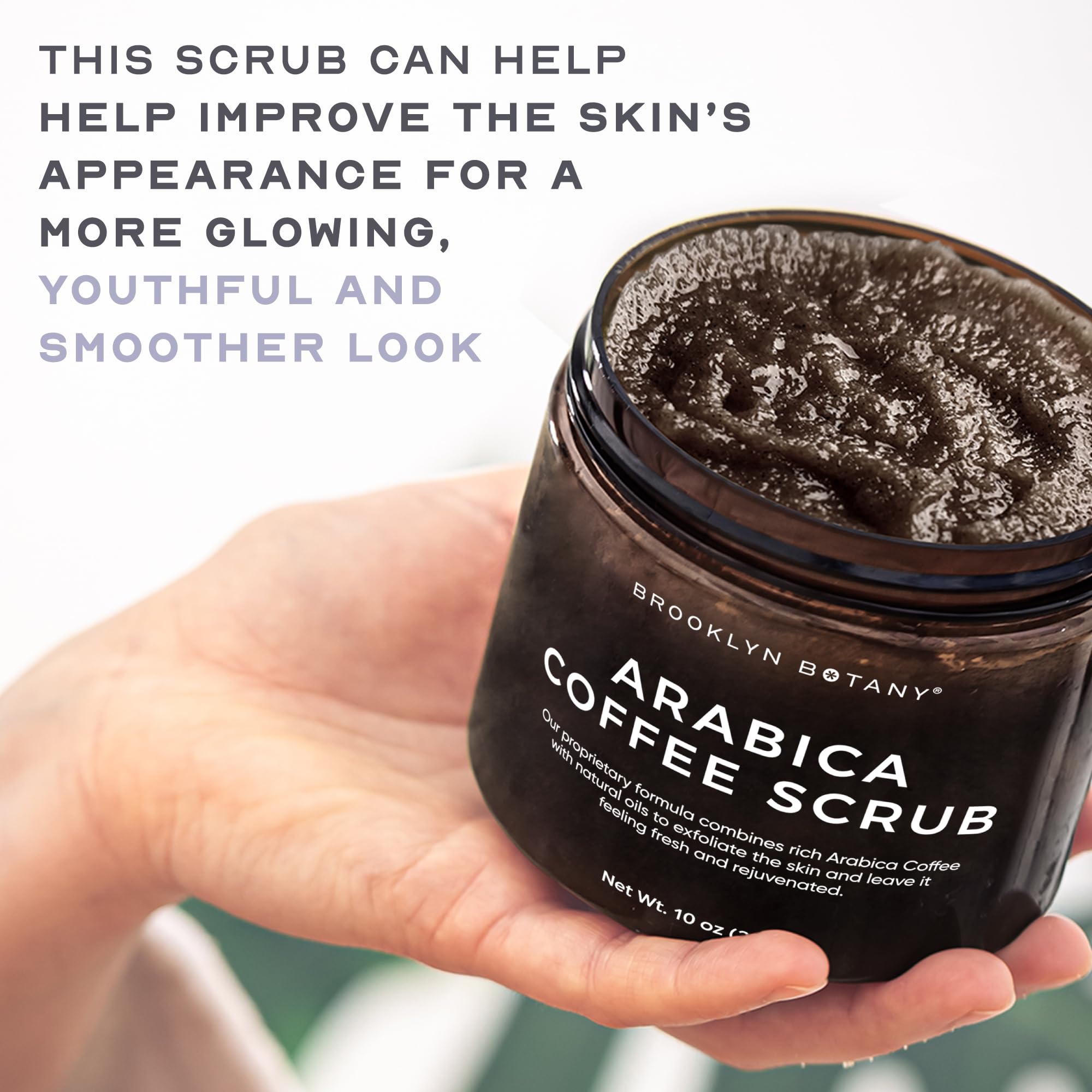Brooklyn Botany Brown Sugar Body Scrub - Moisturizing and Exfoliating Body, Face, Hand, Foot Scrub - Fights Acne, Fine Lines & Wrinkles, Great Gifts For Women & Men - 10 oz