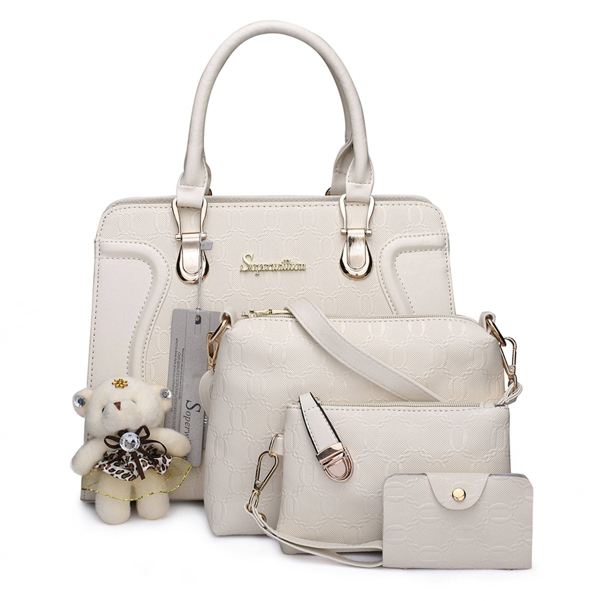 Women's Fashion Handbags Tote Bags Shoulder Bag Top Handle Satchel Purse Set 4pcs