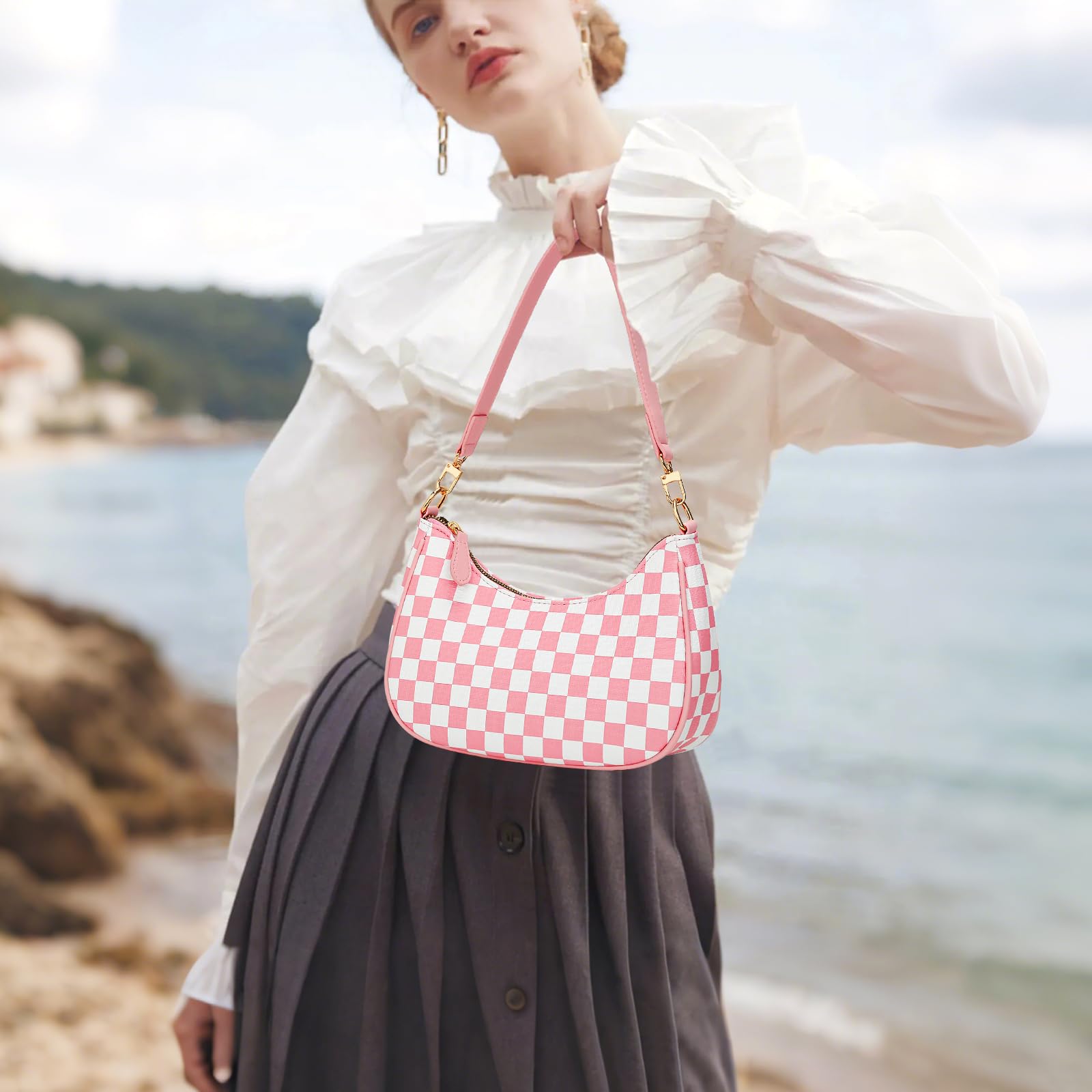 KKXIU Shoulder Bag for Women Cute Hobo Purses and Handbags Retro Clutch Underarm Purse | Cute, Retro, Cute, Retro