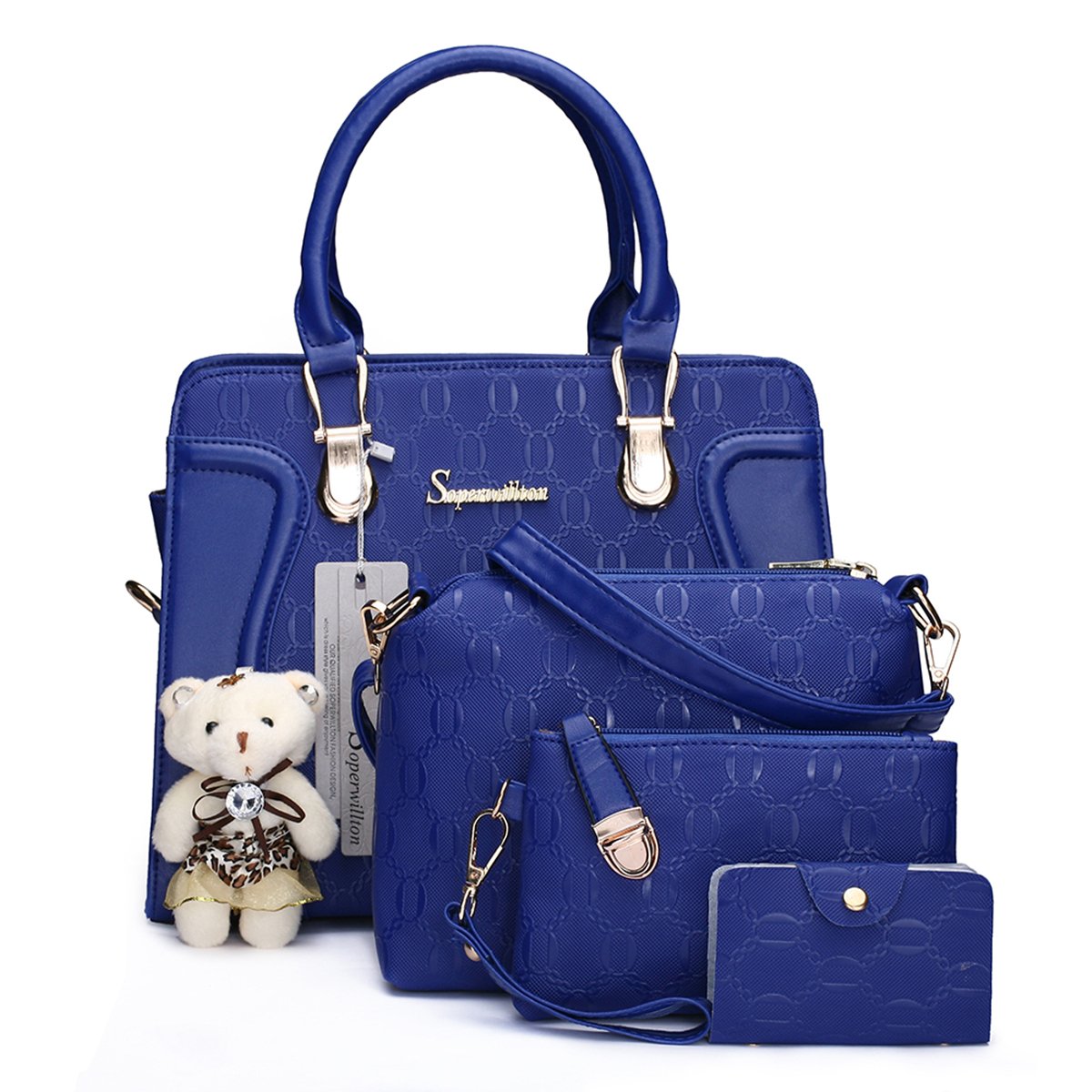 Women's Fashion Handbags Tote Bags Shoulder Bag Top Handle Satchel Purse Set 4pcs