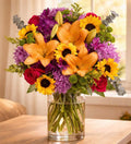 BloomsyBox – Bright Moments (Glass Vase Included) – Fresh Flowers for Delivery – Special for Birthday, Anniversary, Get Well, Congratulations, Wedding