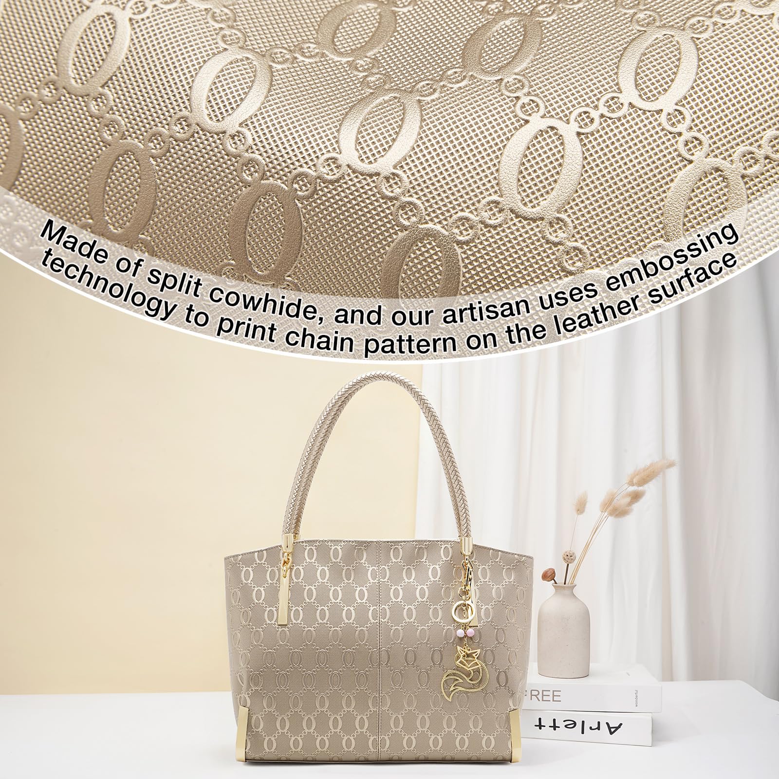 FOXLOVER Large Capacity Tote Handbags for Women, Women's Top-handle Bags Fashion Shoulder Bags Purses Minimalist design