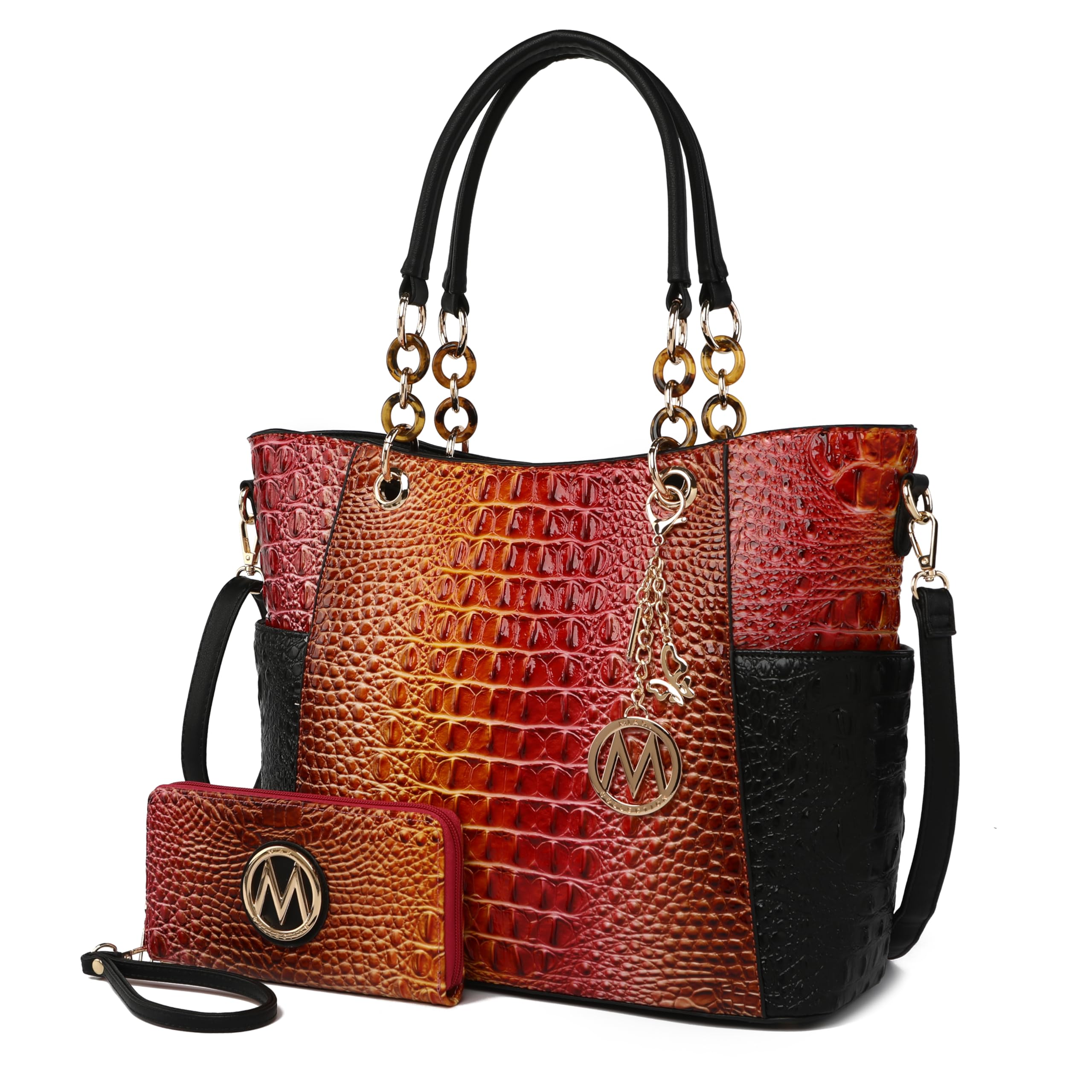 MKF Collection Tote Bag for Women, Handbag Set with Wallet-Top-Handle Bag Vegan Leather Purse by Mia K