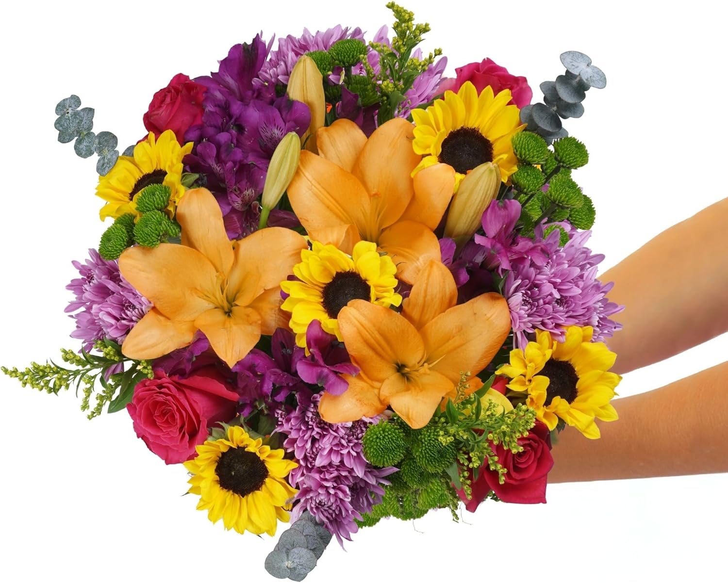 BloomsyBox – Bright Moments (Glass Vase Included) – Fresh Flowers for Delivery – Special for Birthday, Anniversary, Get Well, Congratulations, Wedding