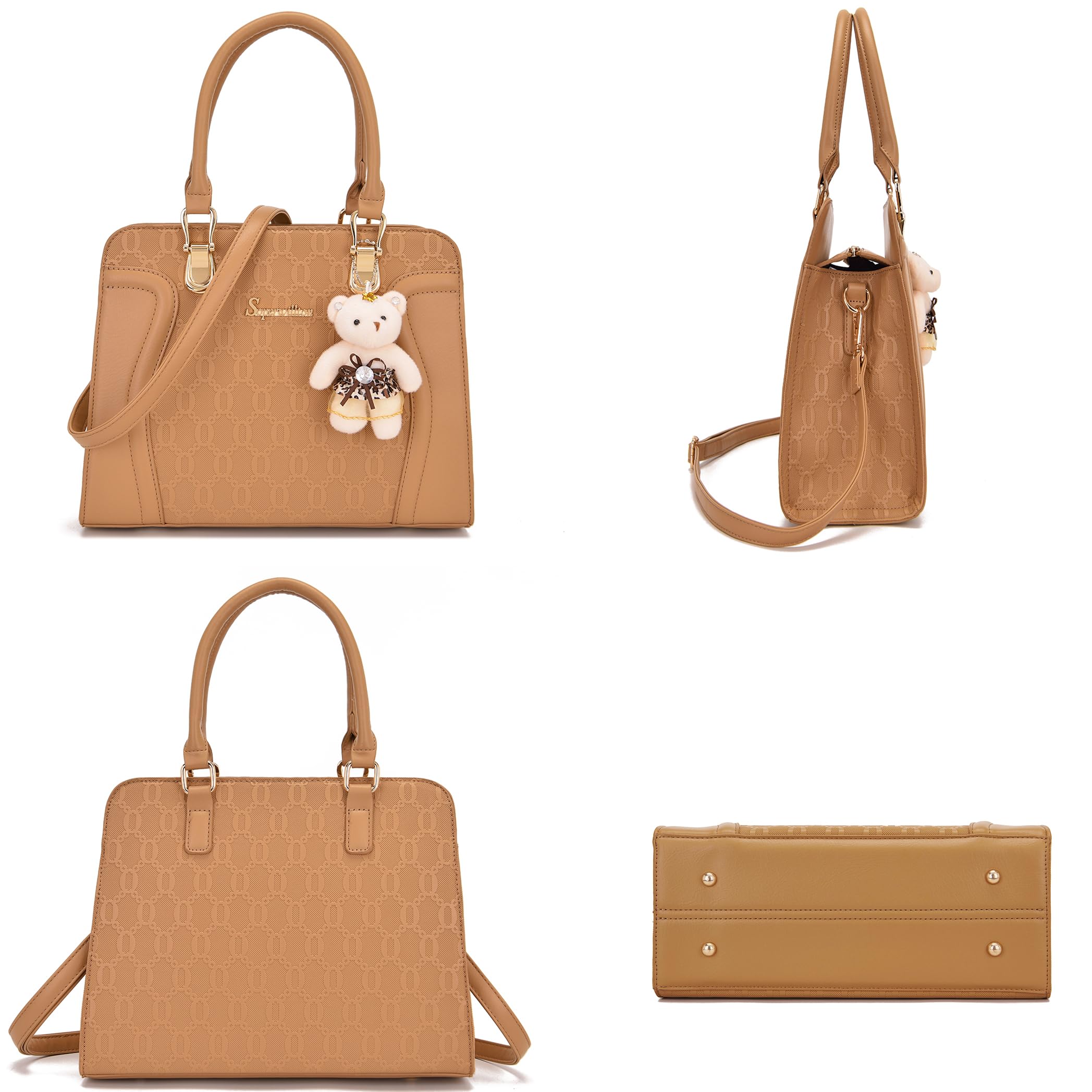 Women's Fashion Handbags Tote Bags Shoulder Bag Top Handle Satchel Purse Set 4pcs