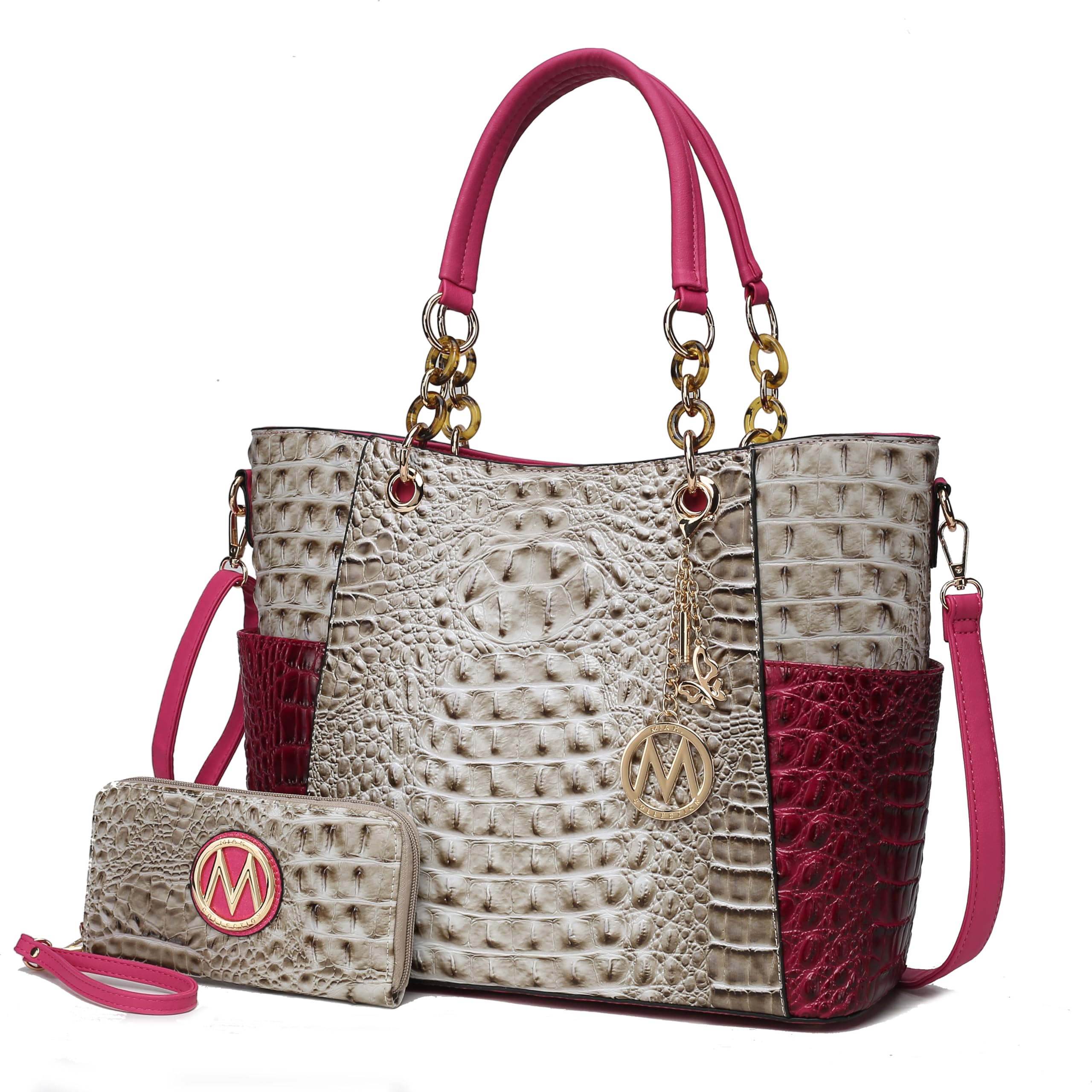 MKF Collection Tote Bag for Women, Handbag Set with Wallet-Top-Handle Bag Vegan Leather Purse by Mia K