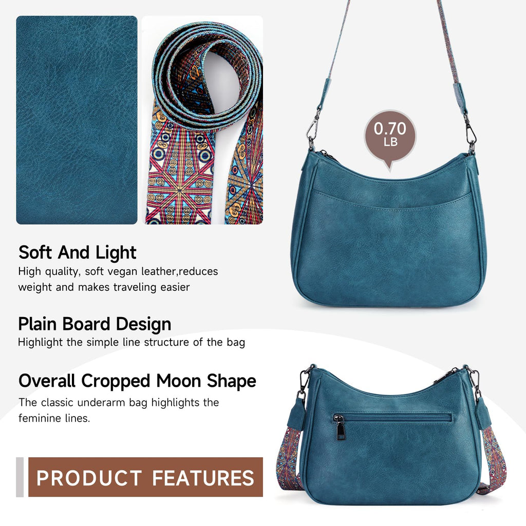 APHISON Trendy Leather Crossbody Purse with Adjustable Strap, Women's Shoulder Handbag