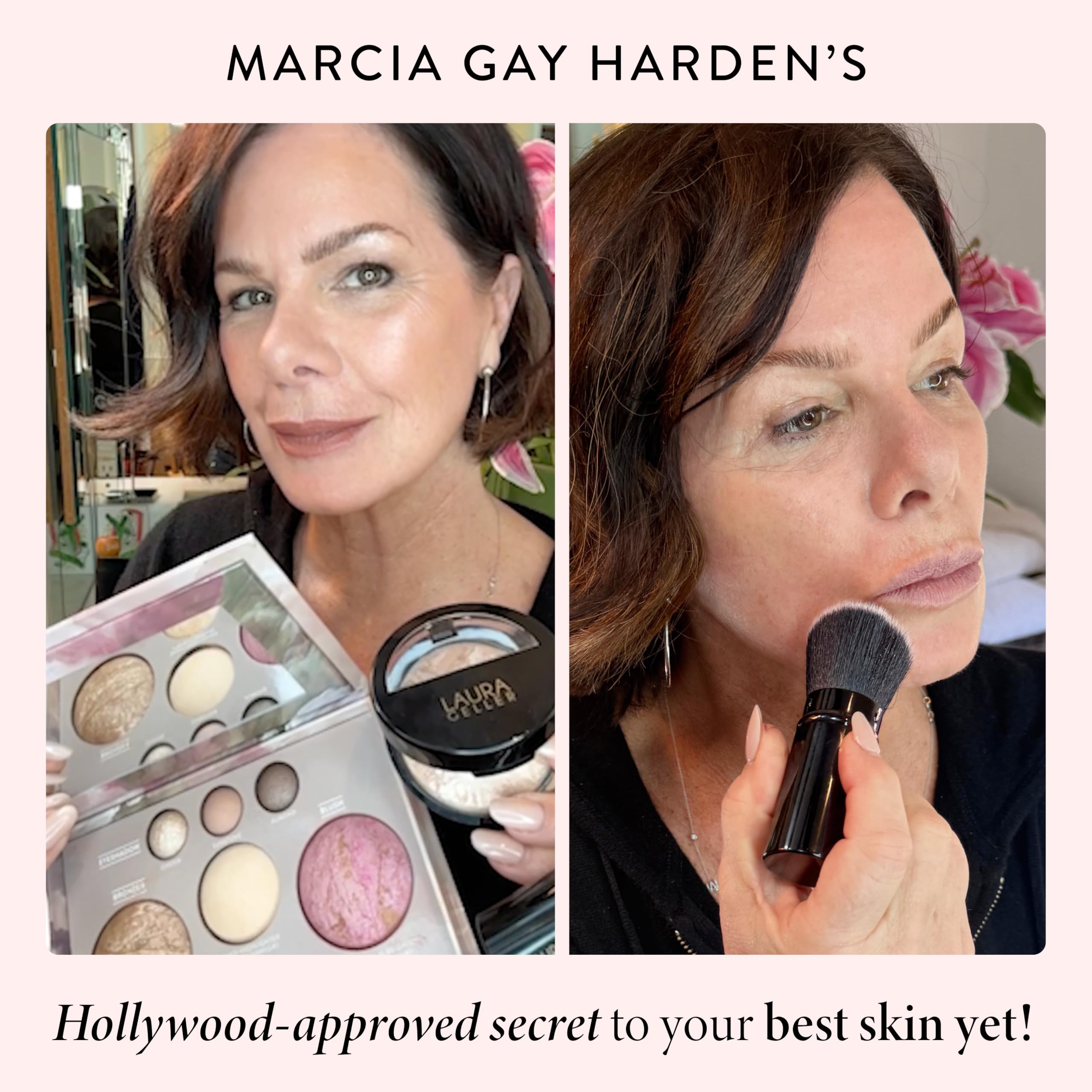 LAURA GELLER NEW YORK Baked Starter Kit: Medium - Best of the Best Full Face Palette + Baked Balance-n-Brighten Powder Foundation + Retractable Angled Kabuki Brush Set