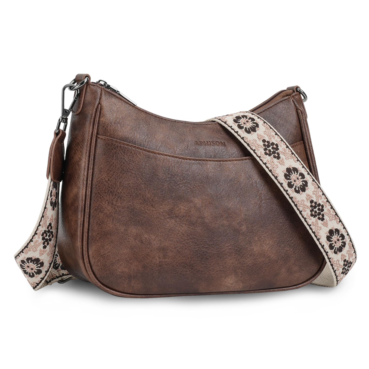 APHISON Trendy Leather Crossbody Purse with Adjustable Strap, Women's Shoulder Handbag