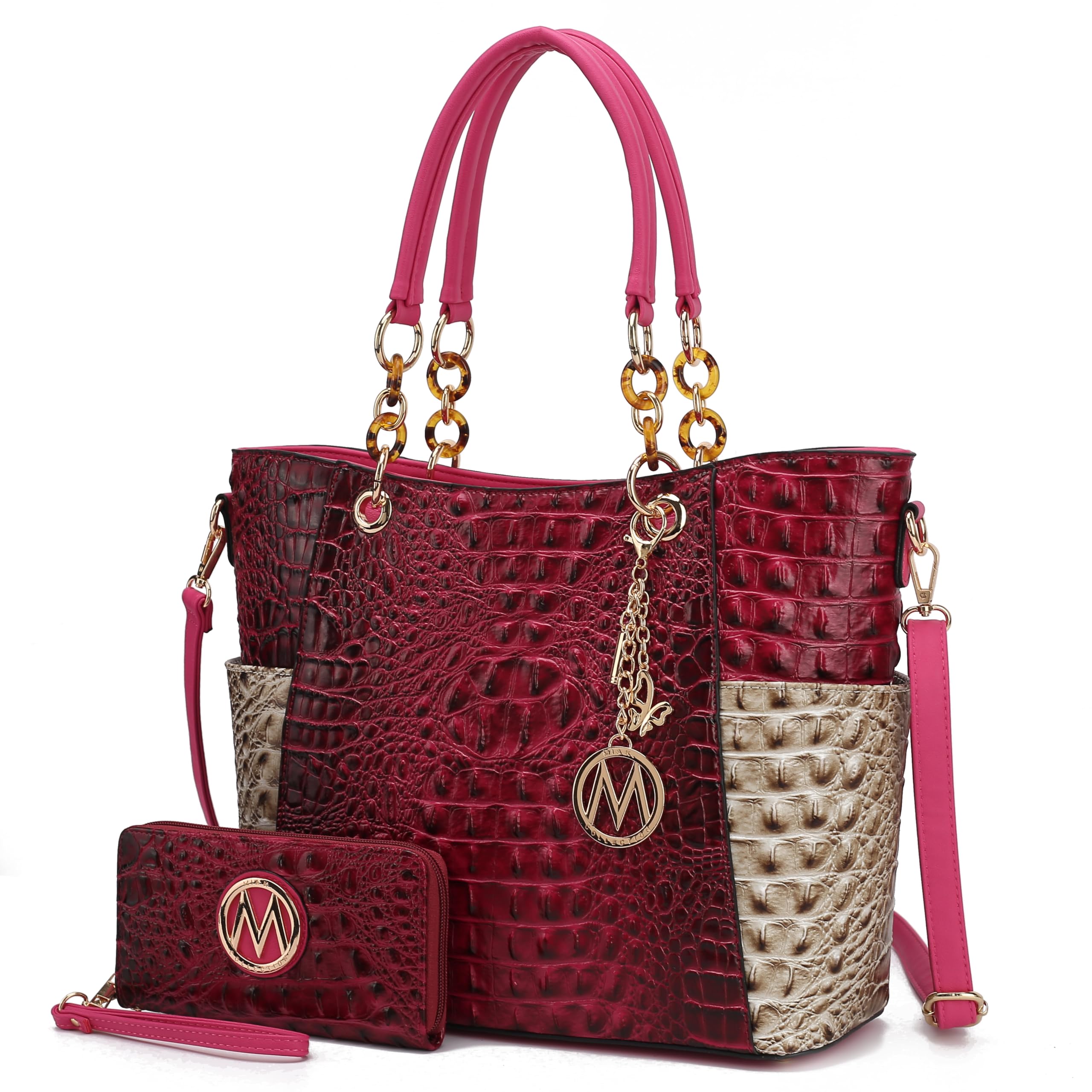 MKF Collection Tote Bag for Women, Handbag Set with Wallet-Top-Handle Bag Vegan Leather Purse by Mia K