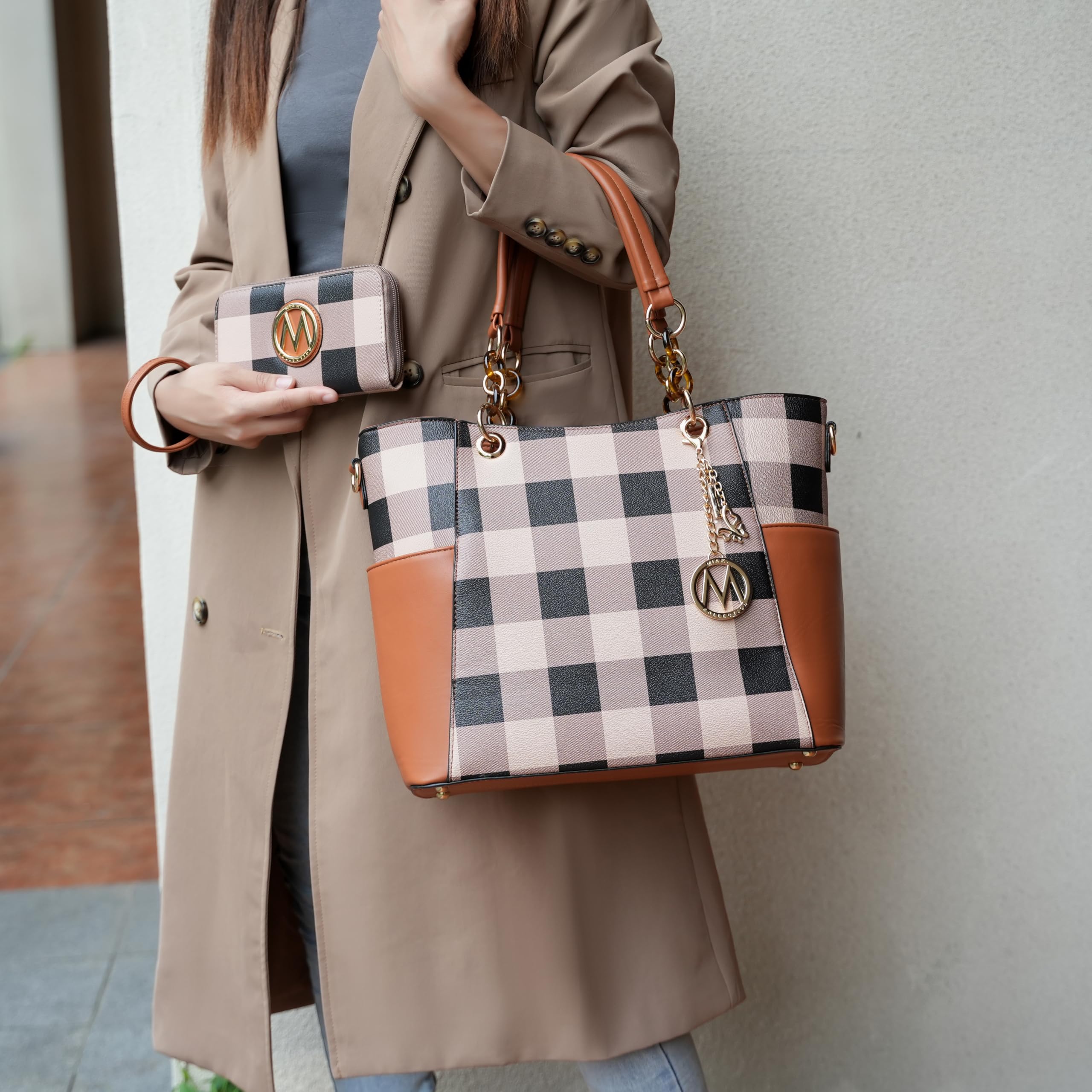 MKF Collection Tote Bag for Women, Handbag Set with Wallet-Top-Handle Bag Vegan Leather Purse by Mia K