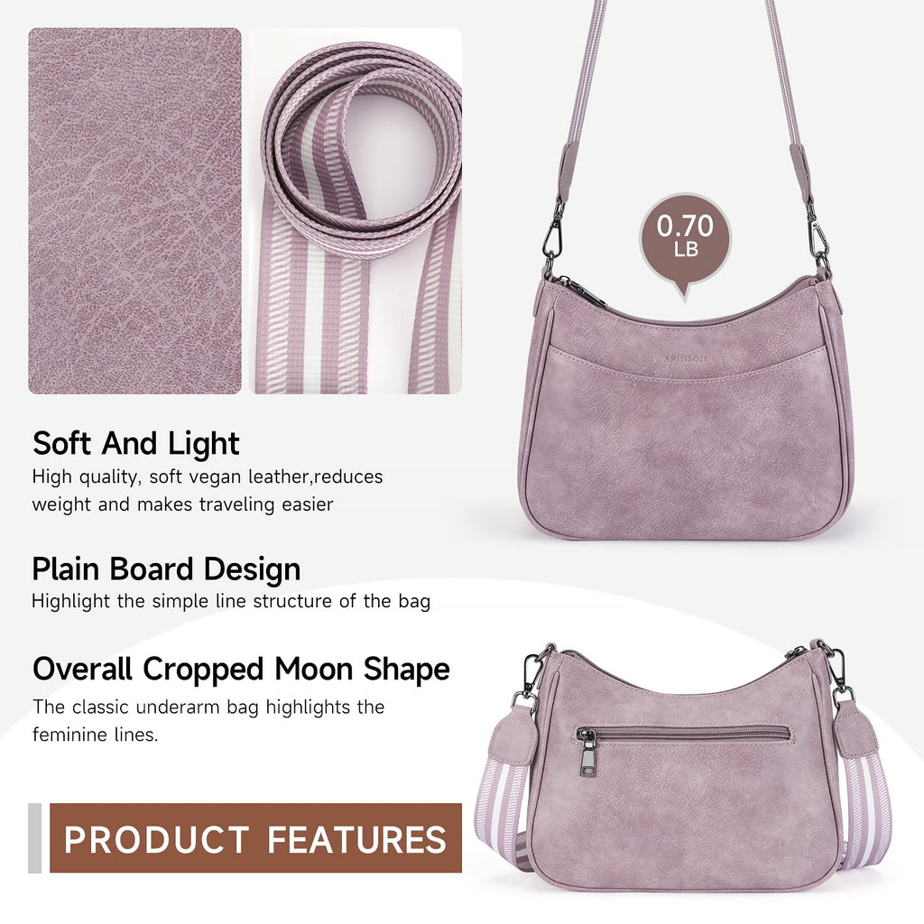 APHISON Trendy Leather Crossbody Purse with Adjustable Strap, Women's Shoulder Handbag